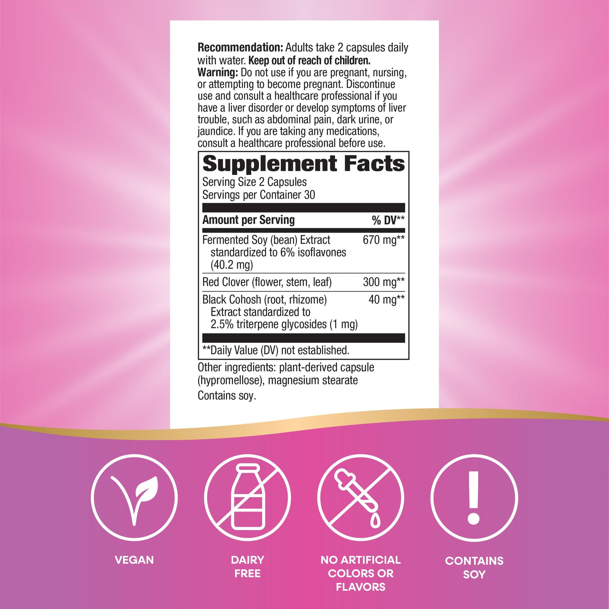 Nature's Way EstroSoy, Menopause Relief Blend*, Helps Relieve Menopausal Symptoms*, Black Cohosh, Fermented Soy Extracts, Red Clover, 60 Vegan Capsules (Packaging May Vary) Nature's Way uk supplements