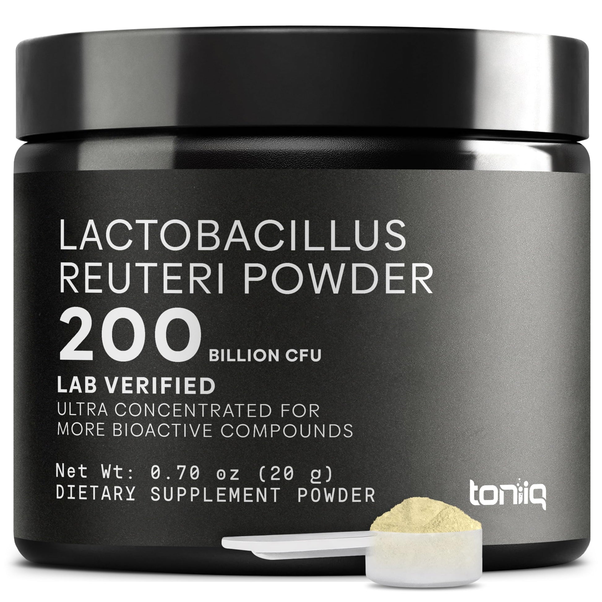 Lactobacillus Reuteri Powder – Ultra High Strength 200 Billion CFU Probiotic L Reuteri Supplement and Yogurt Starter – Third Party Tested Pure Single-Strain– Shelf-Stable – 20g Toniiq uk supplements