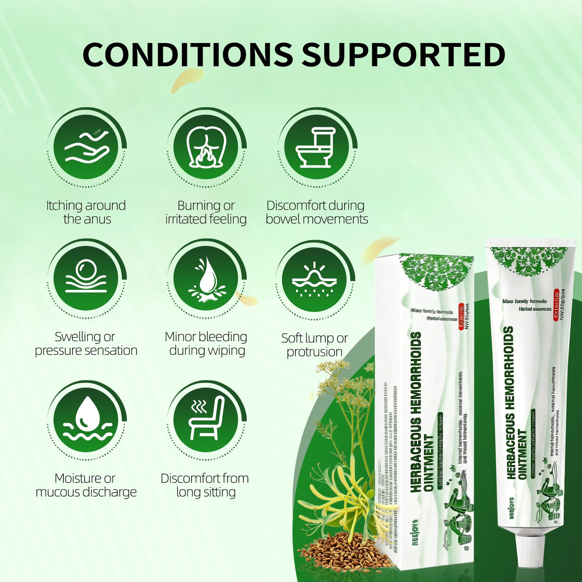 Reejoys Hemorrhoid Cream: Advanced Herbal Hemorrhoids Treatment Cream for Itching and Burning, Shrink & Soothe Hemorrhoids - 1.8 Oz Reejoys uk supplements