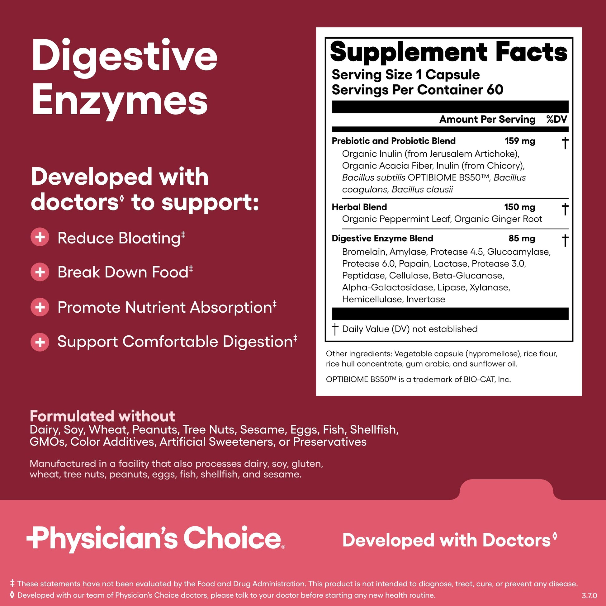 Physician's CHOICE Gut Guardian Bundle: Advanced Bloating & Digestion Support with 60 Billion Probiotic, Digestive Enzymes & Bloat + Gas Probiotic - Daily Gut Health Support for Women and Men Physician's CHOICE uk supplements