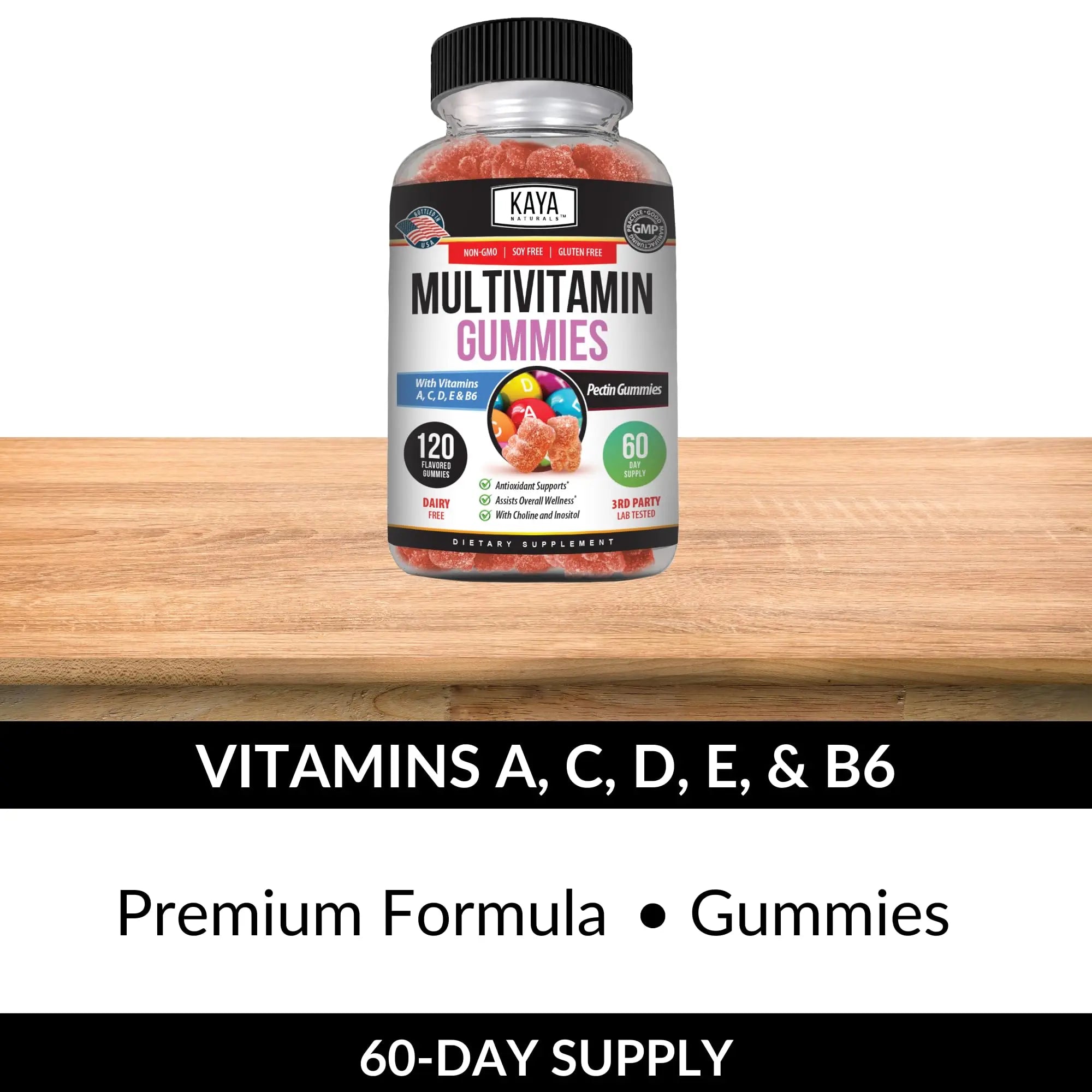 Kaya Naturals Adult Multi Vitamin Gummy, 120 Count, Biotin, Vitamin A, B-12, C & E, Including Zinc, Folic Acid, Strawberry Flavor (120 Gummies) Kaya Naturals uk supplements