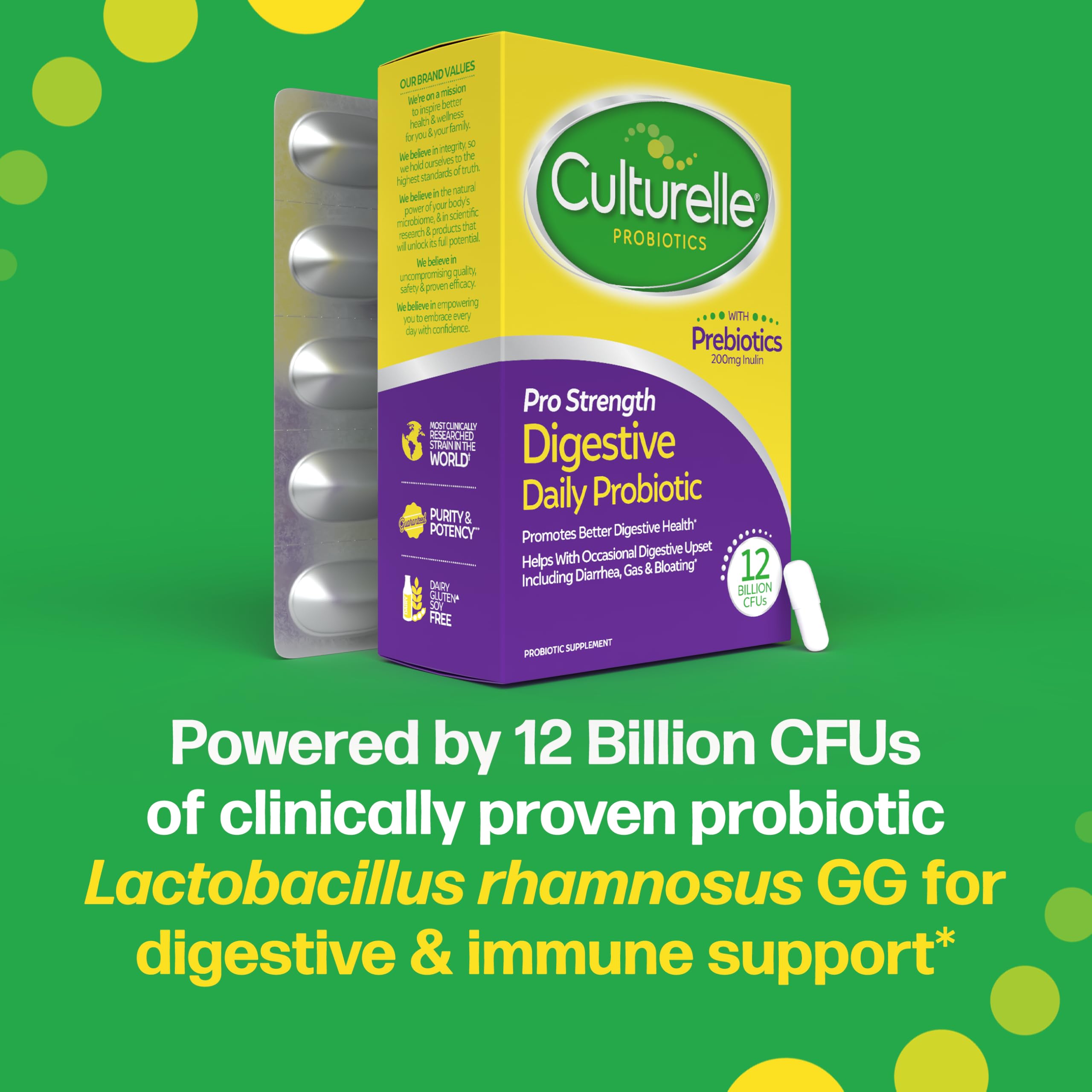 Culturelle Pro Strength Daily Probiotics For Digestive Health (2 Month Supply) with Prebiotics for Women & Men, Supports Occasional Diarrhea, Gas & Bloating, Gluten & Soy Free, 60 Count Culturelle uk supplements