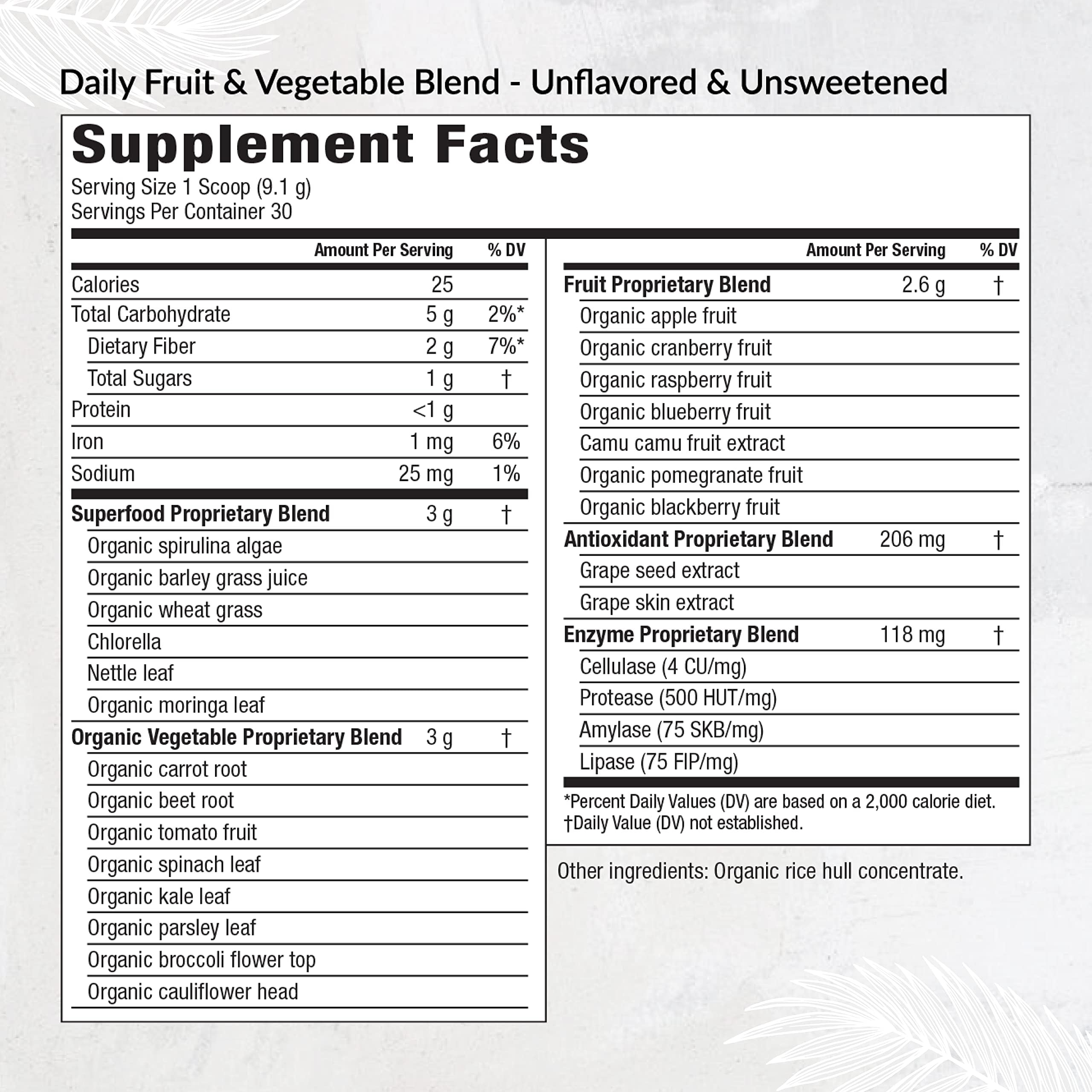 Equilife Daily Fruit & Vegetable Blend, Superfood Antioxidant Supplement with 22 Organic Fruits & Vegetables, Unflavored, Vitamin C, Fiber, 9 Essential Amino Acids, Supports Energy, 30 Servings Tub Equilife uk supplements