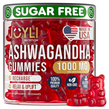 Ashwagandha Gummies for Women & Men - Natural Calm Gummies with Ashwagandha Root Extract Vitamin C Zinc - Ashwagandha Herbal Supplement for Sleep Stress Balance - 60 Vegan Sugar Free Chews JOYLI Nutrition uk supplements