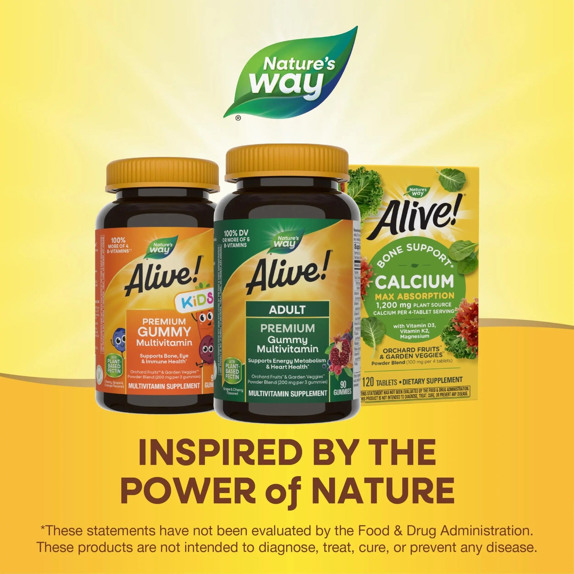Nature's Way Alive! Adult Premium Multivitamin Gummy, Full B-Vitamin Complex, Supports Energy Metabolism & Heart Health*, 90 Gummies Nature's Way uk supplements