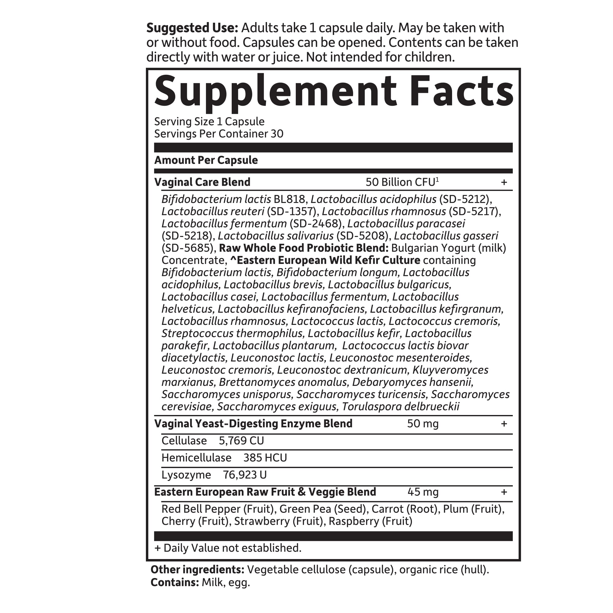 Garden of Life Raw Probiotics Vaginal Care - 50 Billion CFU - 38 Probiotic Strains - Supports Vaginal & Urinary Tract Health - Shelf Stable - 30 Vegetarian Capsules Garden of Life uk supplements