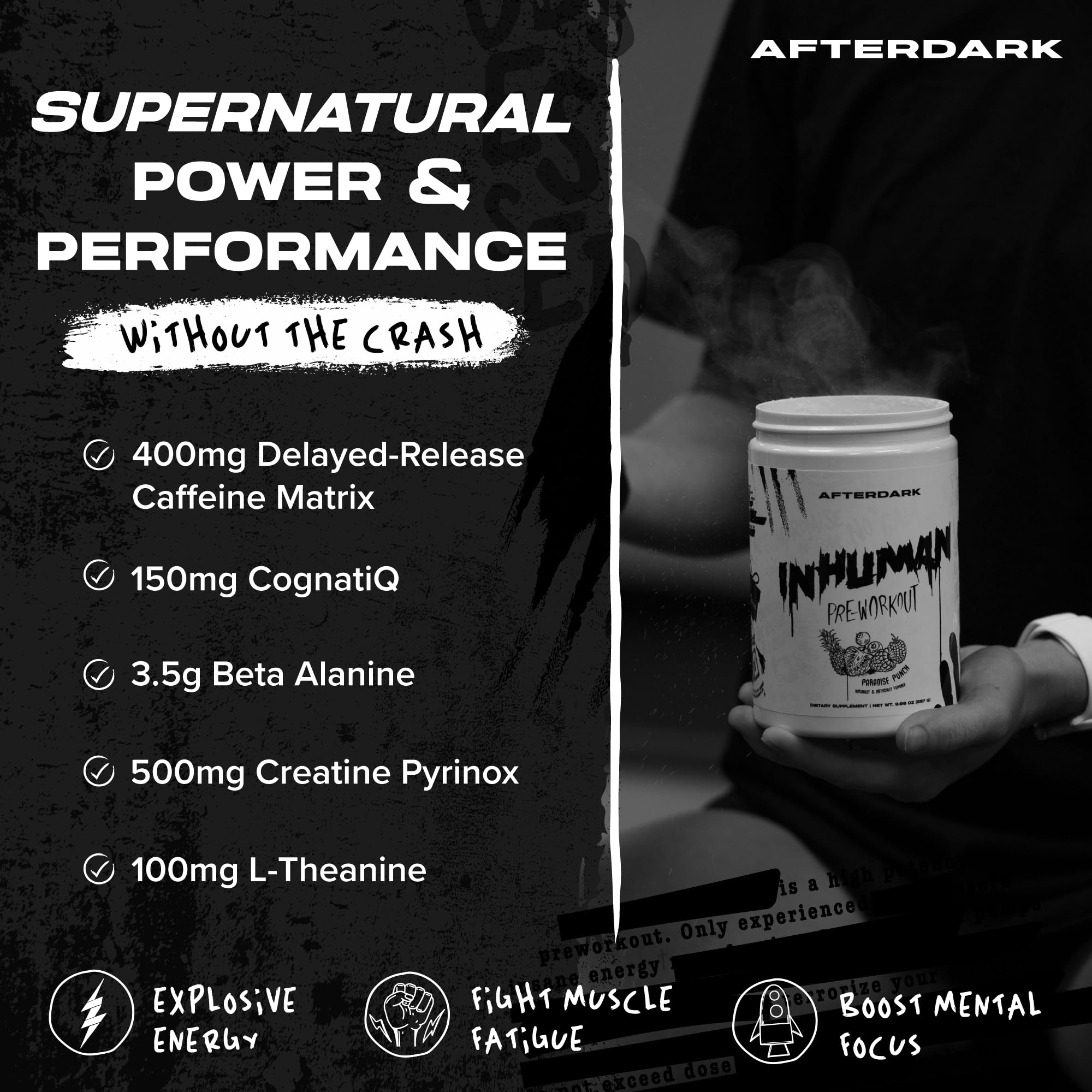 AFTERDARK INHUMAN Pre-Workout Powder, Enhanced Mind-Muscle Connection AFTERDARK uk supplements