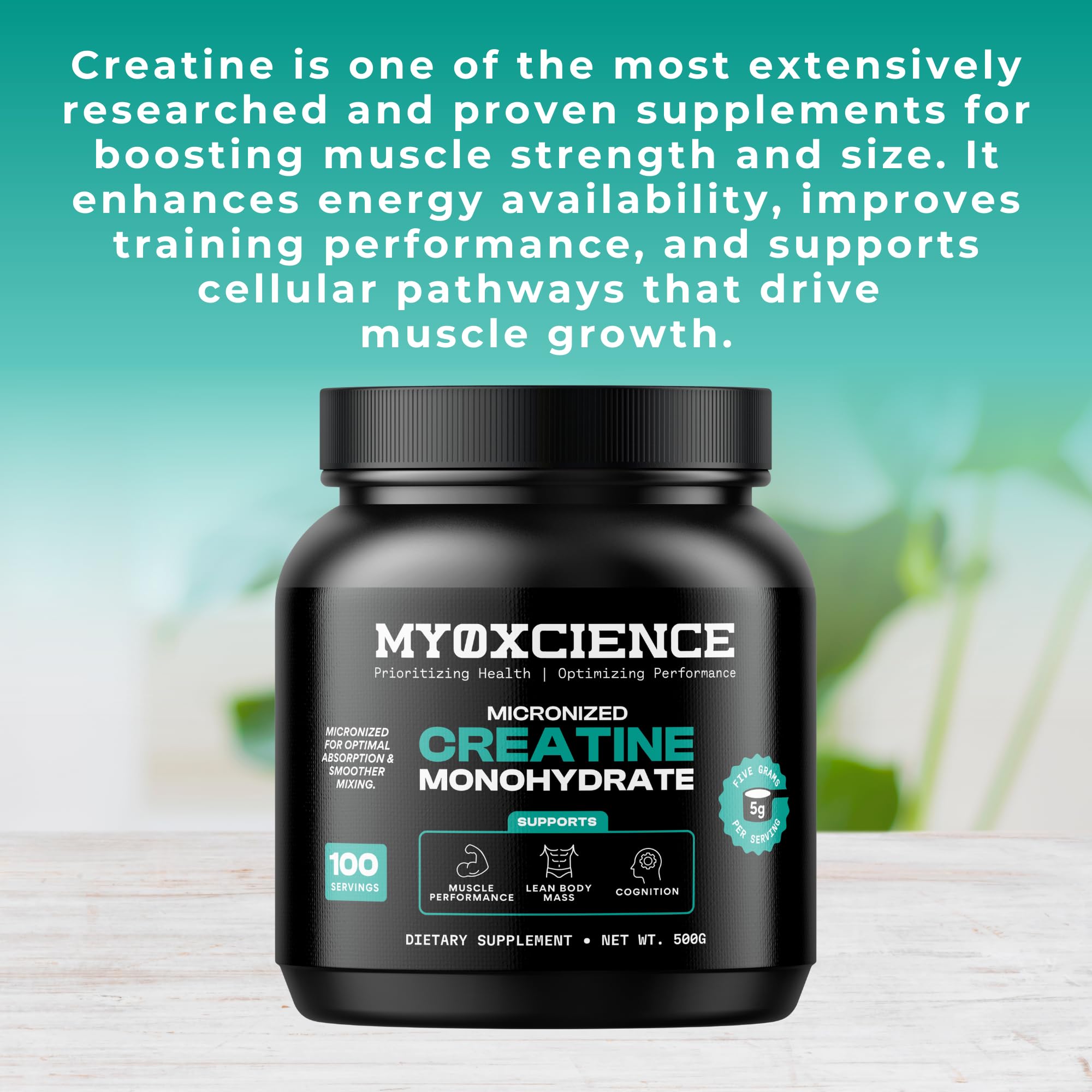 MYOXCIENCE Micronized Creatine | Supports Muscle Performance, Lean Body Mass, & Cognition | 100 Servings MYOXCIENCE uk supplements