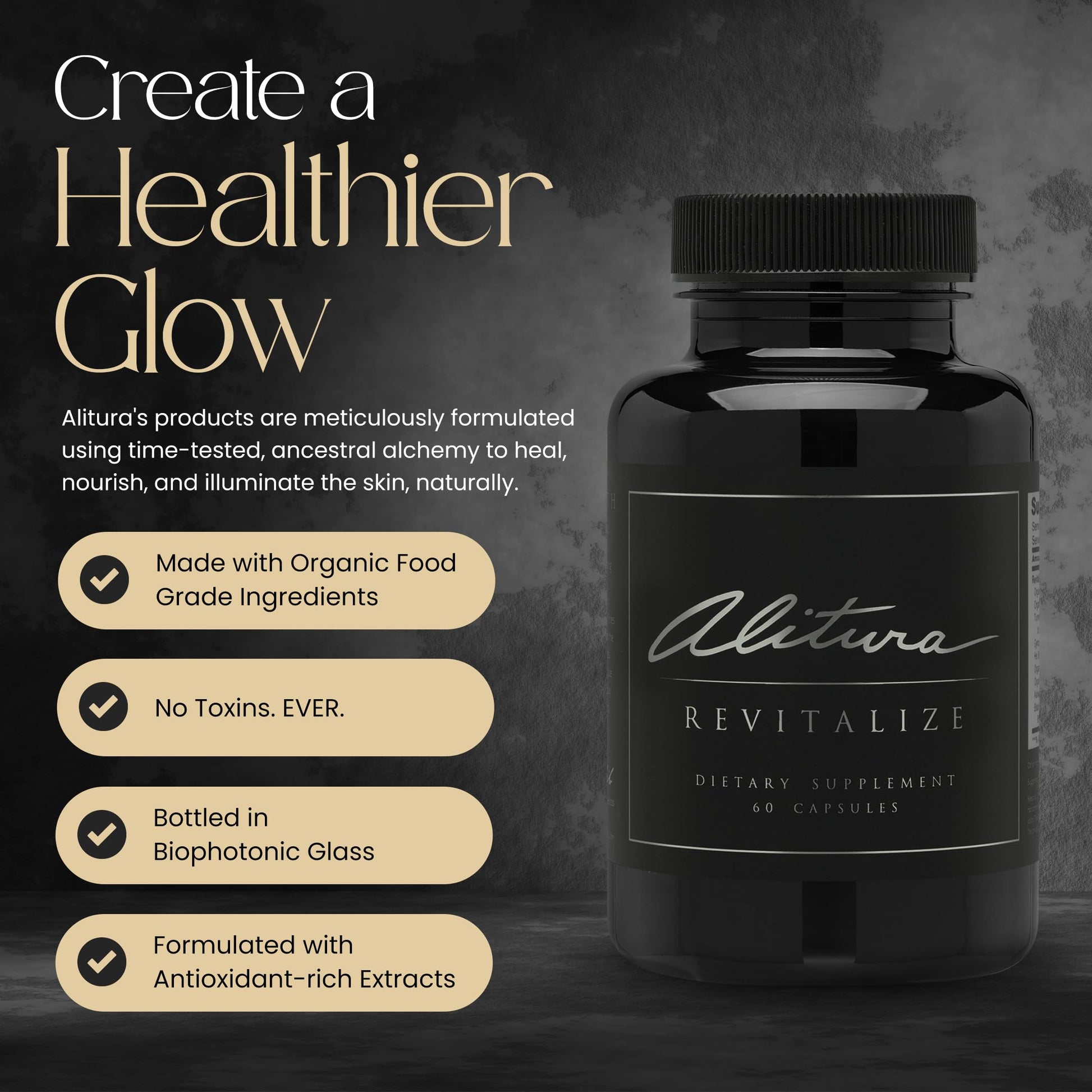 Alitura Revitalize – Organic Ashwagandha & Turmeric Supplement – Natural Energy, Mood & Recovery Support for Men & Women – Adaptogenic Herbs for Daily Wellness – 60 Capsules Alitura uk supplements