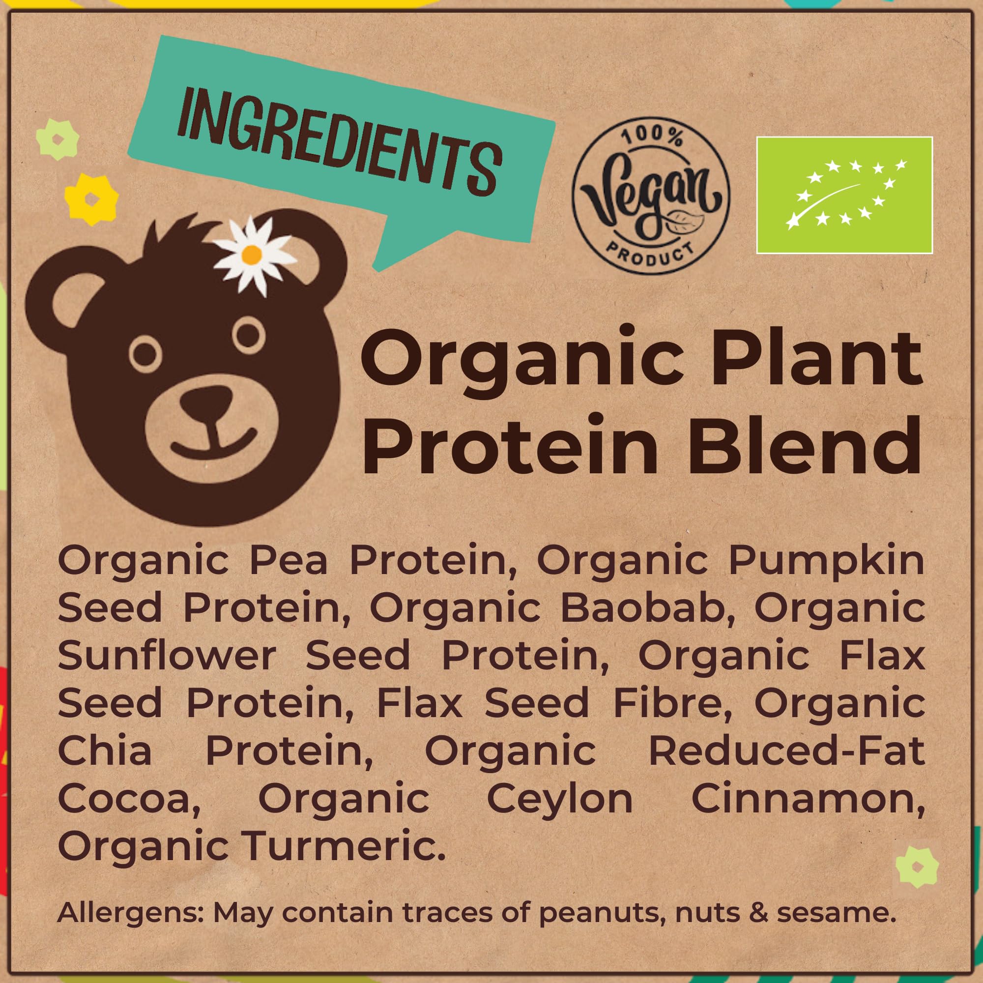 Naked Organic Vegan Protein Powder Blend (1kg - 57 Servings) Unsweetened Wyldsson uk supplements