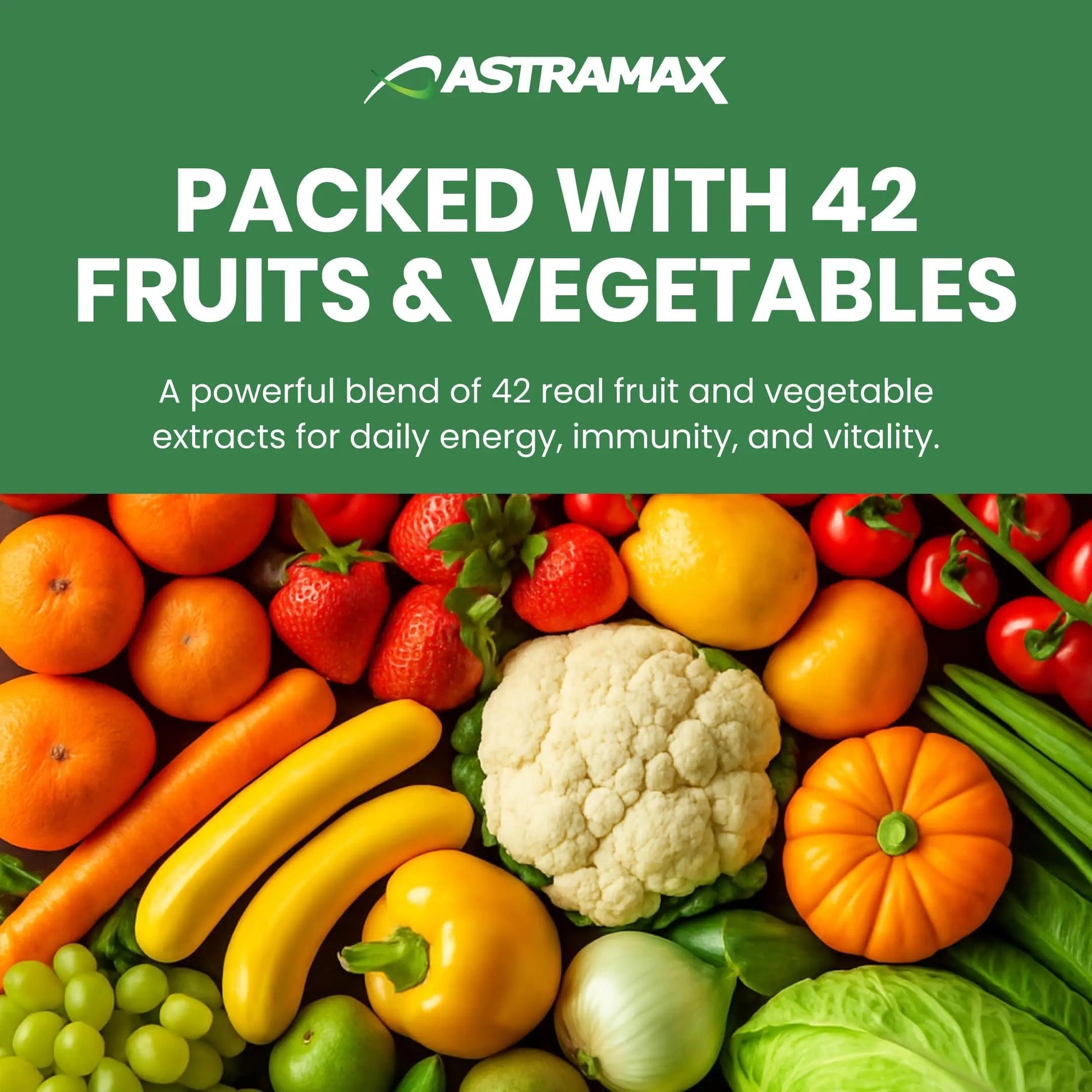 Astramax Advanced Vegan Multivitamin | Whole Food-Based Vitamin & Mineral Complex with 26 Nutrients, B12, D3, Probiotics & 42 Superfoods | Astramax uk supplements