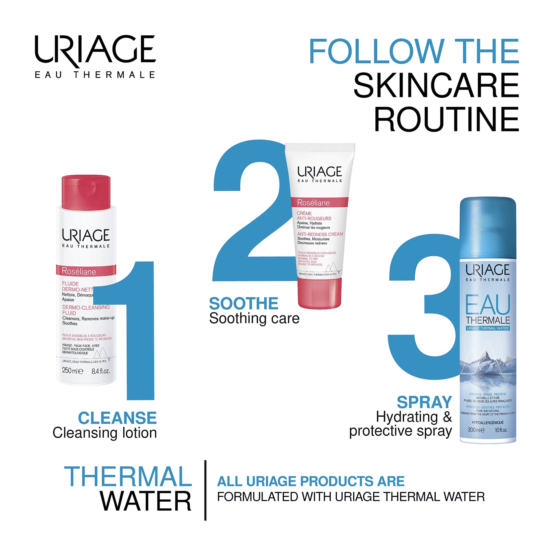 Uriage Roseliane Redness Relief Face Cream 1.35 fl.oz. | Hydrating Moisturizer Uriage uk supplements