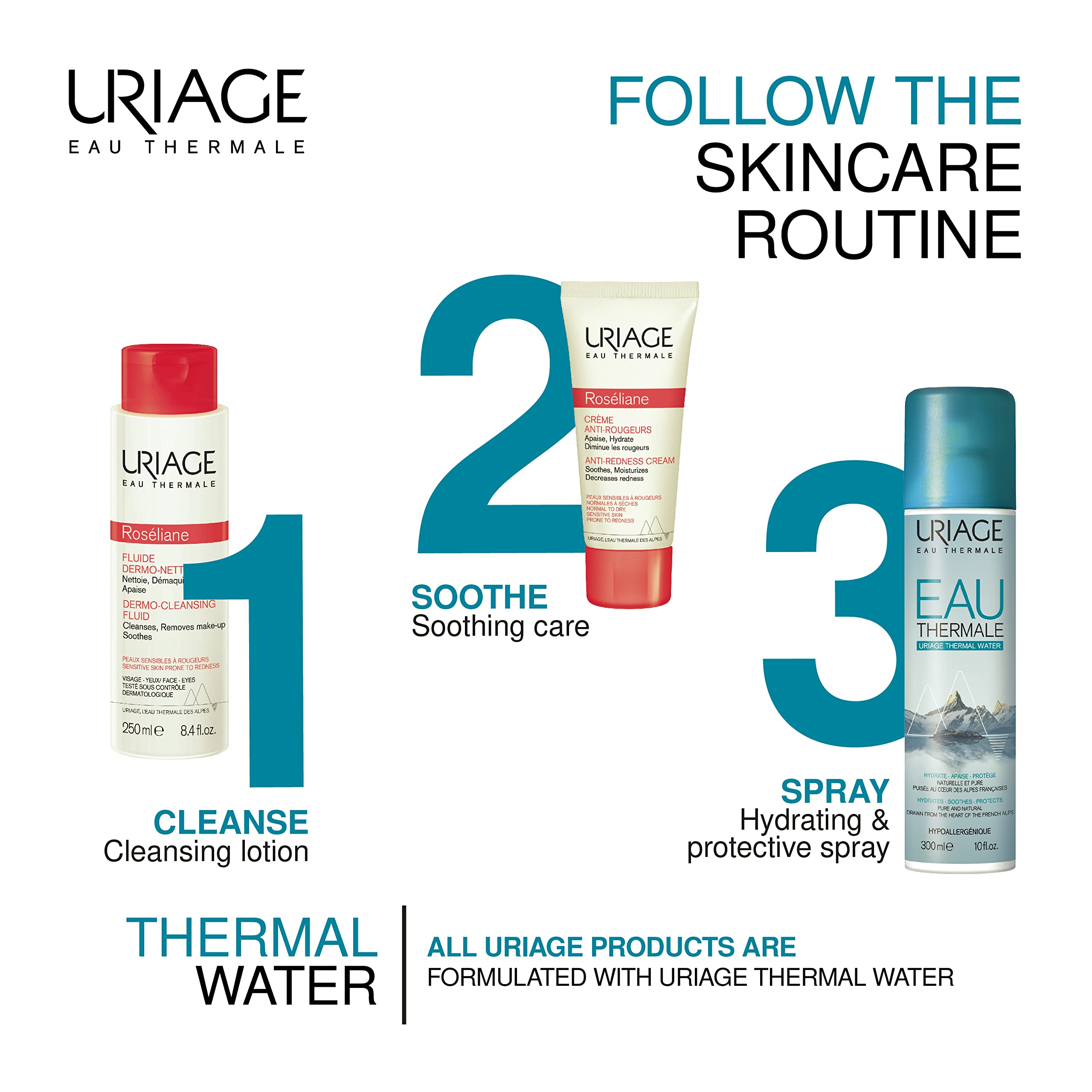 Uriage Roseliane Redness Relief Face Cream 1.35 fl.oz. | Hydrating Moisturizer Uriage uk supplements