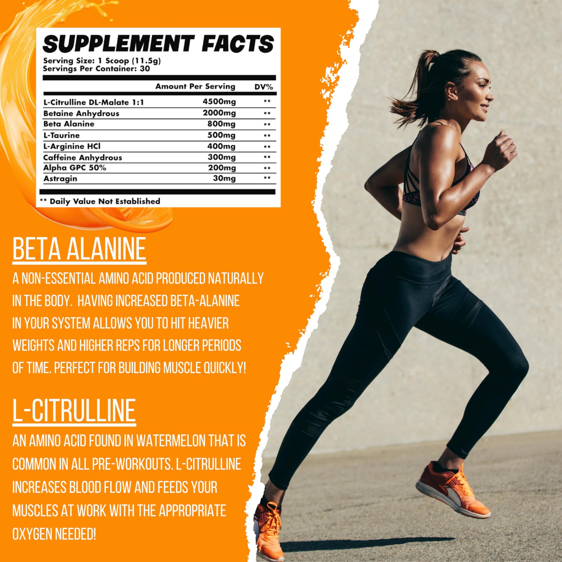 Orange Dreamsicle Pre Workout | The Best Tasting Pre Workout | Intense Increased Endurance Beta Bears uk supplements