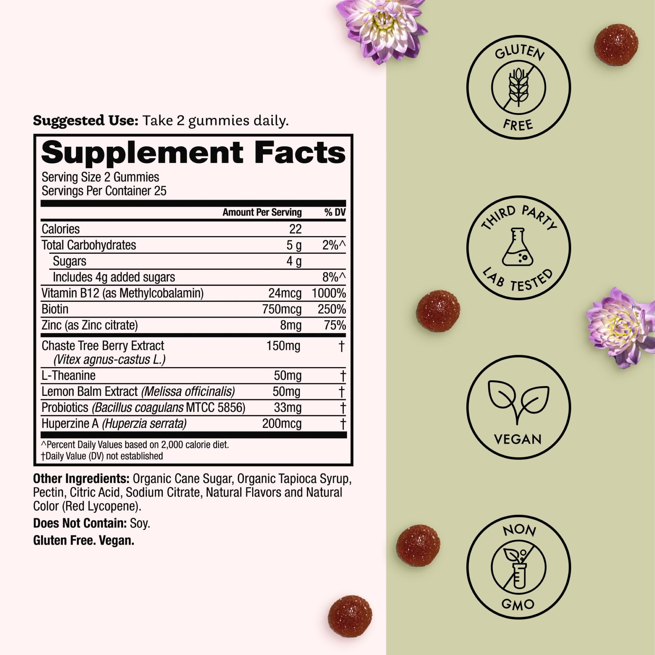 Winged Wellness Multivitamin Gummies for Teen Girls - Teen Vitamins for Mood & Hormonal Health - Vegan Gummy Supplement with Chaste Tree, Lemon Balm, L-Theanine, Probiotics & Biotin - 50 Gummies Winged Wellness uk supplements