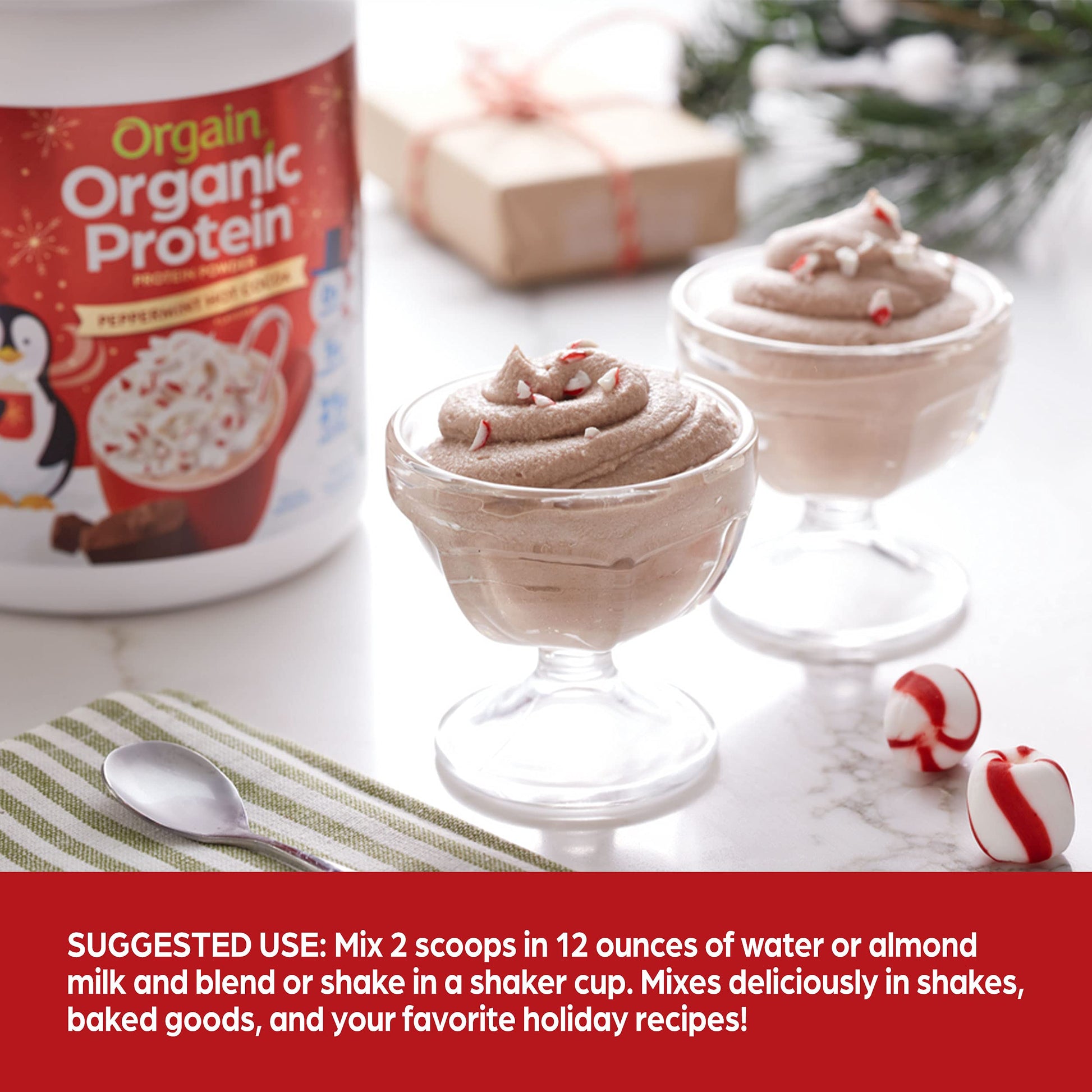Orgain Organic Vegan Protein Powder, Peppermint Hot Cocoa Seasonal Holiday Flavor Orgain uk supplements