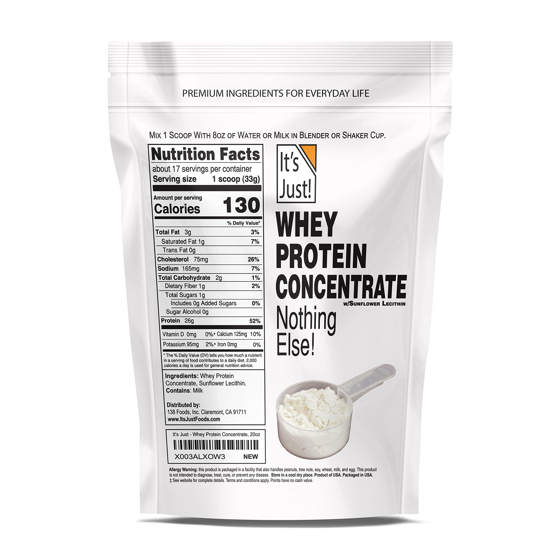It's Just! - 100% Whey Protein Concentrate, Made in USA, Premium WPC-80, No Added It's Just! uk supplements