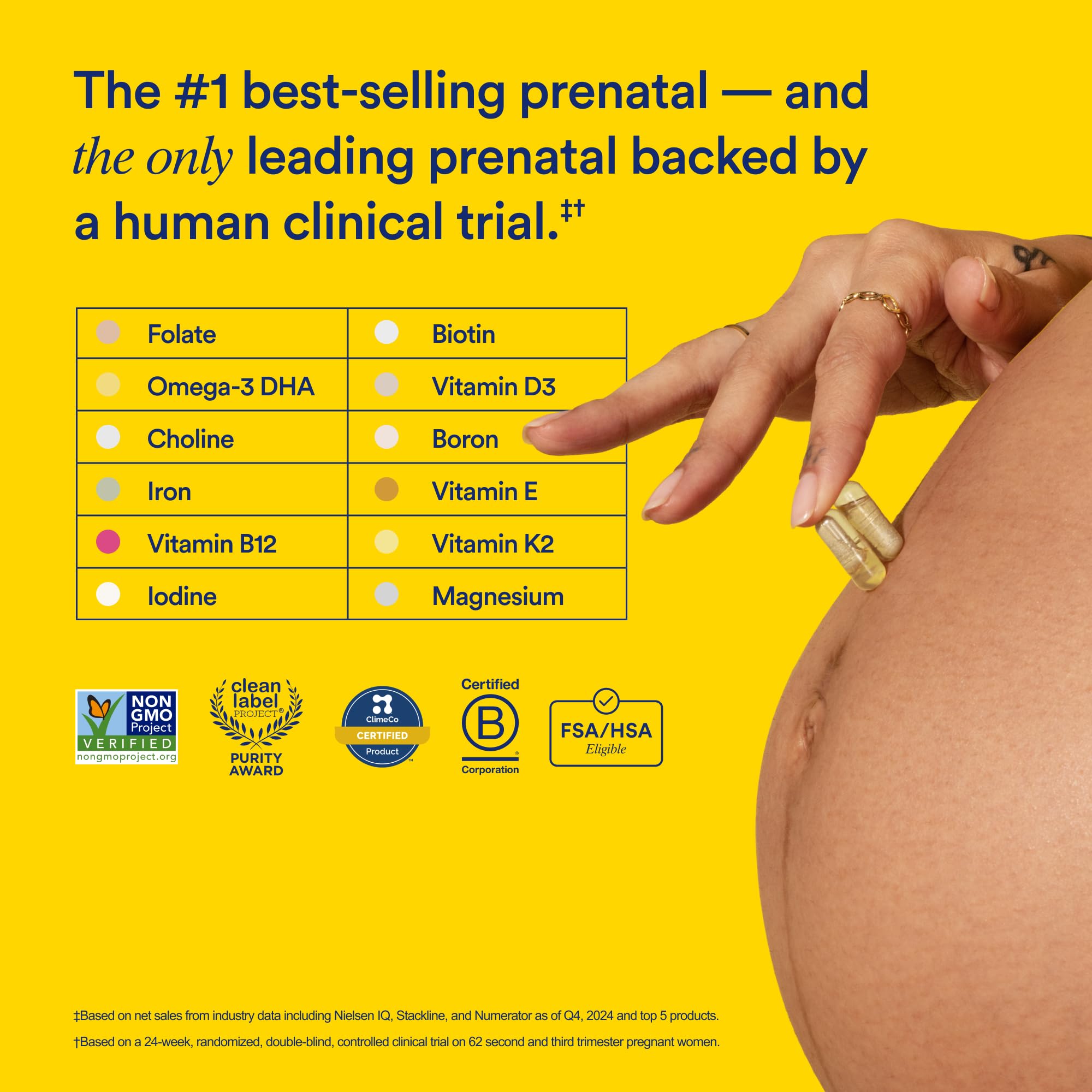 Ritual Essential for Women Prenatal Multivitamin: Folate & Choline for Neural Tube Support, Omega-3 DHA for Fetal Brain Development, Iron, Calcium-Helper D3 & K2, Non-GMO, Vegan, Citrus, 30 Days Ritual uk supplements