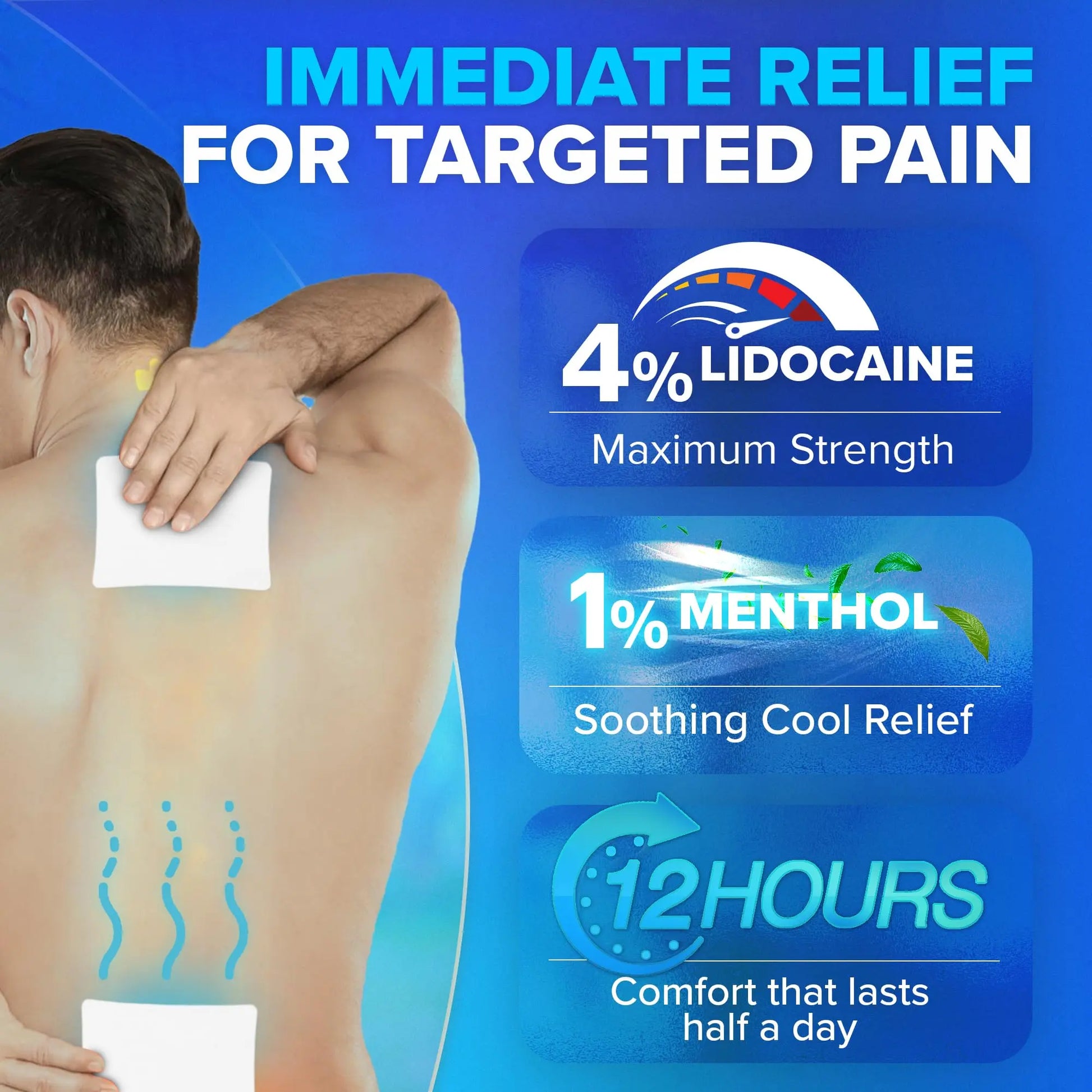 JJ CARE Lidocaine Patches [Pack of 30], 4” x 5.5” Lidocaine 4% Maximum Strength Back Pain Relief Patches for Fast Numbing of Aches, Pains, Back, Neck, Shoulder, Muscle Soreness JJ CARE uk supplements