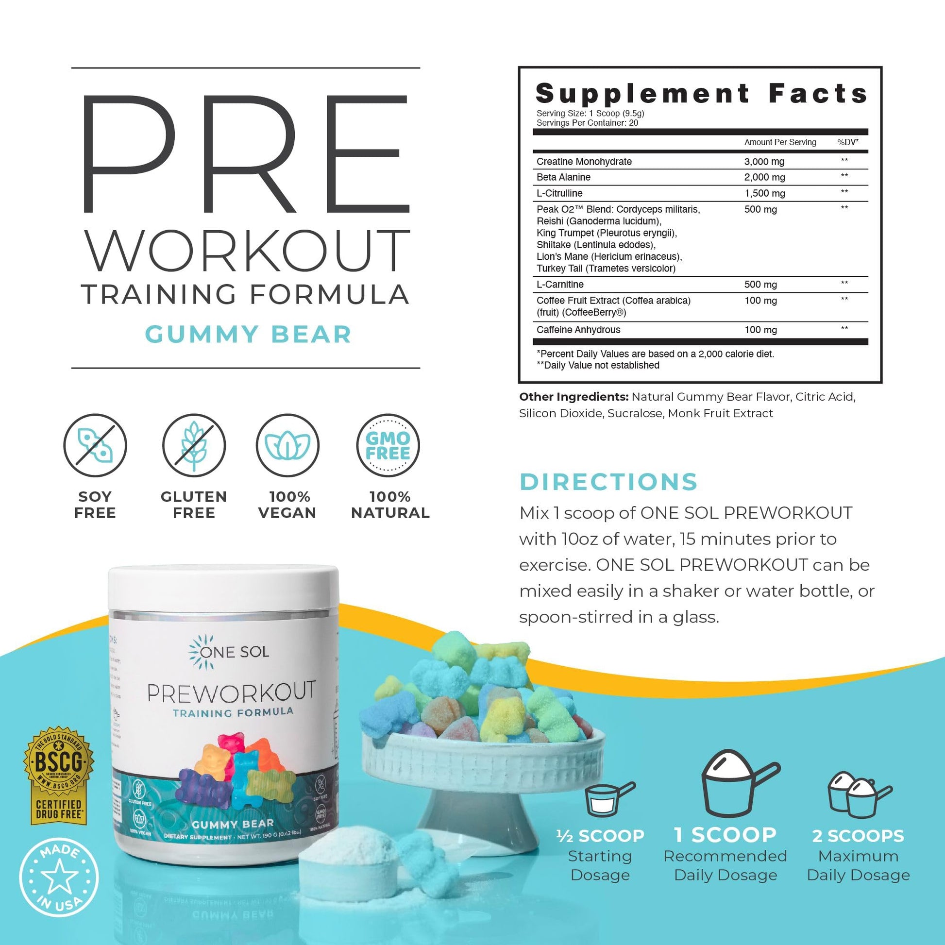 One Sol Pre-Workout for Women, Enhanced Pump & Focus, No Jitters Or Crash, Natural One Sol uk supplements