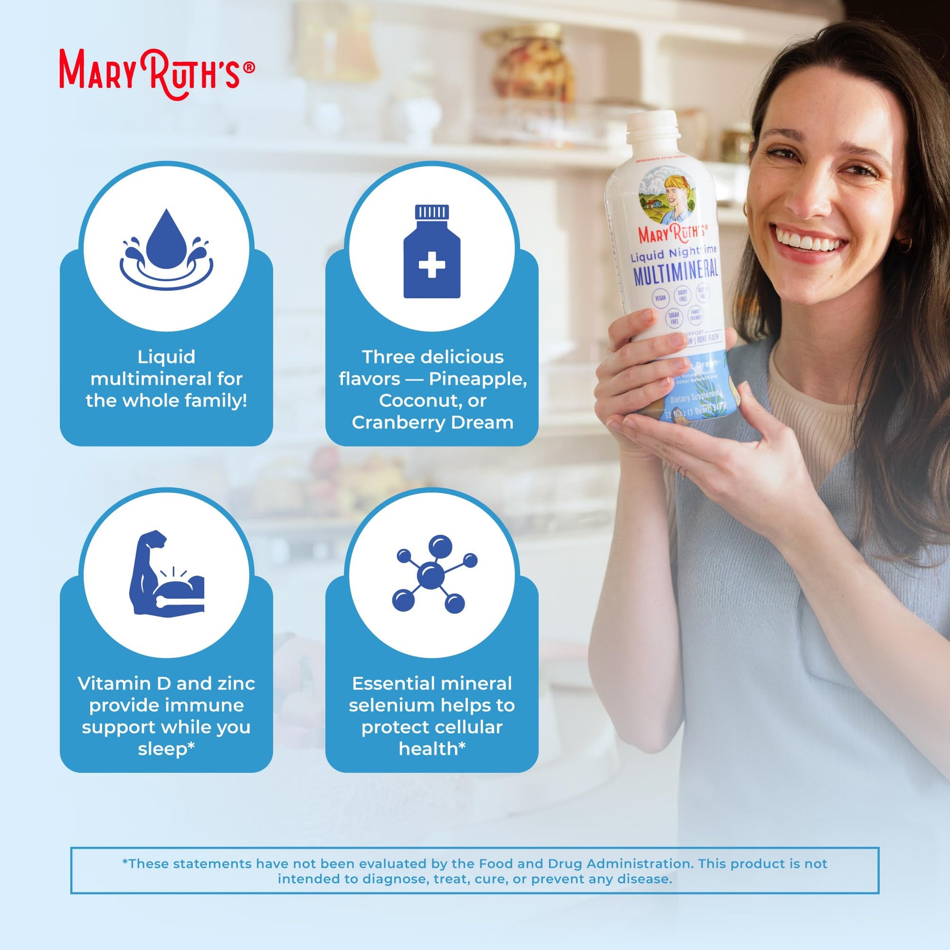 MaryRuth Organics Liquid Nighttime Multimineral | No Melatonin | Bedtime Routine | Magnesium Citrate | Calcium | Zinc | Vitamin D3| Available in 4 Flavors - Vegan | Sugar Free | Gluten Free | 32 Oz MARYRUTH'S uk supplements