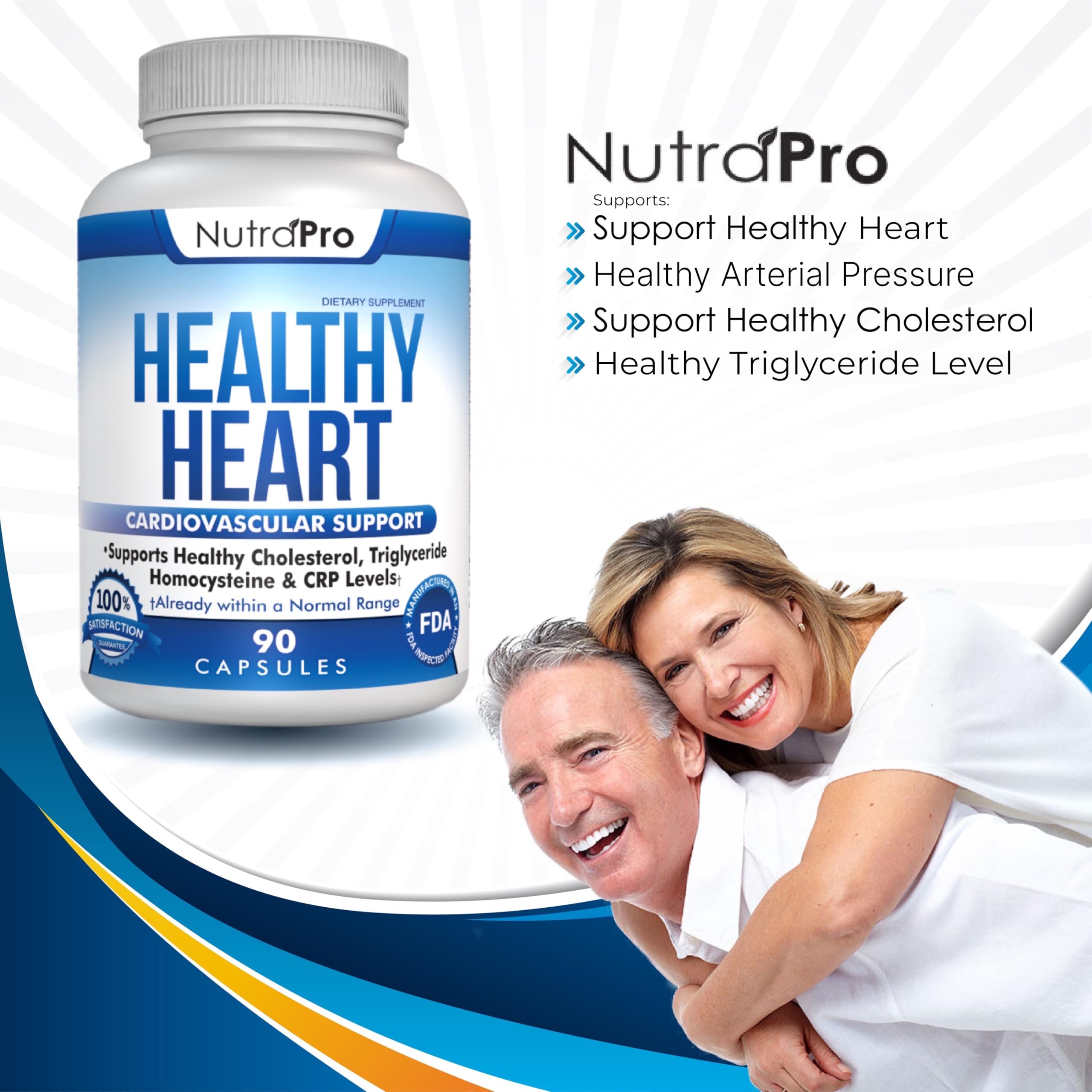 NutraPro Healthy Heart - Heart Health Supplements & Arteries Support .Healthy Cholesterol and Triglyceride. GMP Certified. NutraPro uk supplements