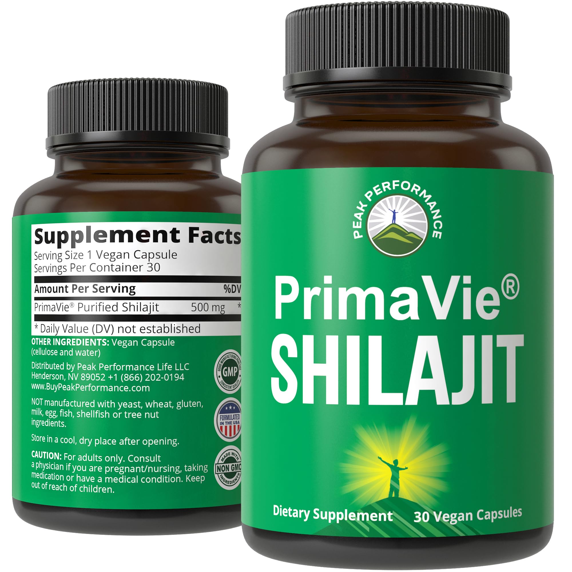 PrimaVie Purified Shilajit Capsules Made with Pure Shilajit Powder. Clinically Tested Natural Supplement with 40+ Trace Minerals, Fulvic Acid. Tablets Support Mitochondria + Brain Function Peak Performance uk supplements