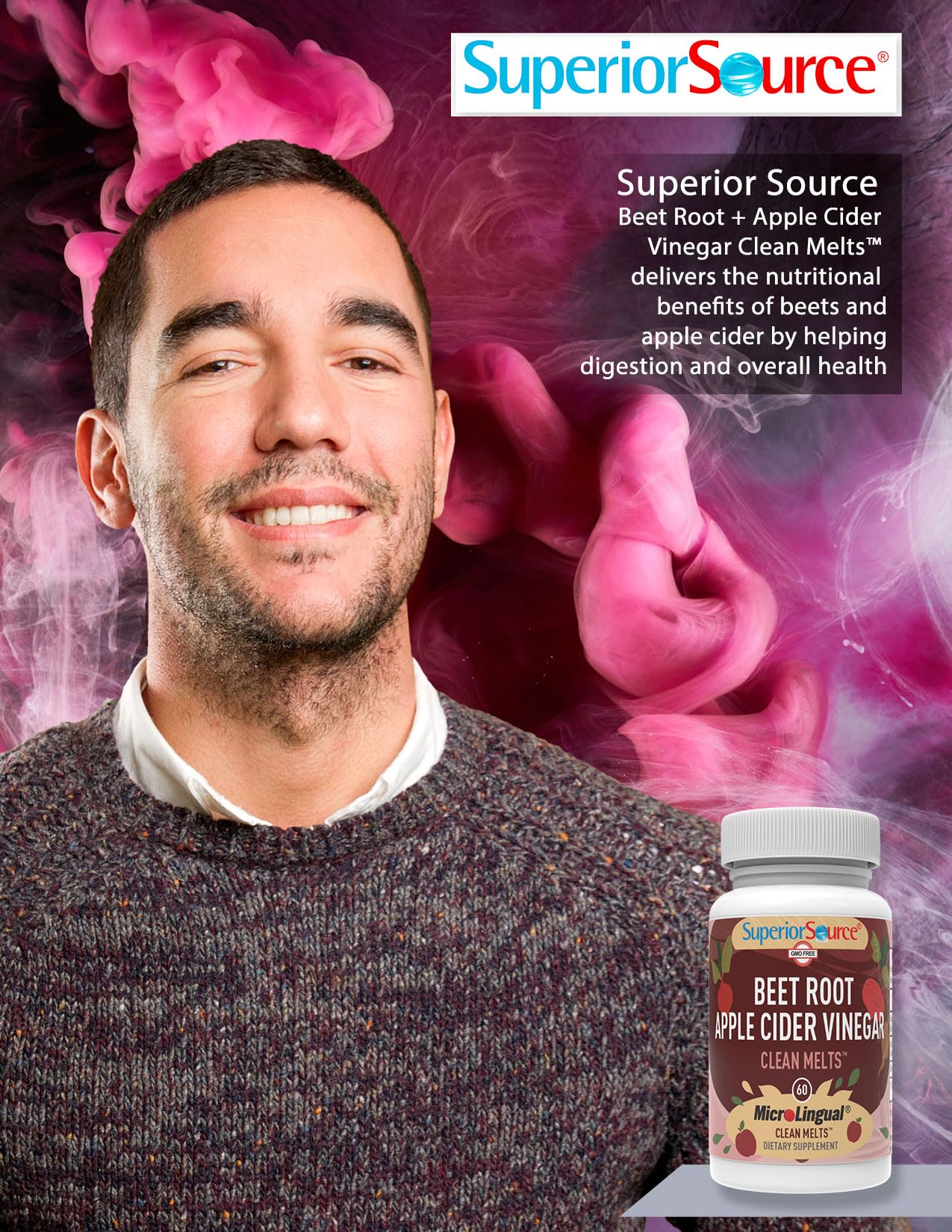 Superior Source Beet Root + Apple Cider Vinegar Clean Melts, 60 Instant Dissolving & Great Superior Source uk supplements