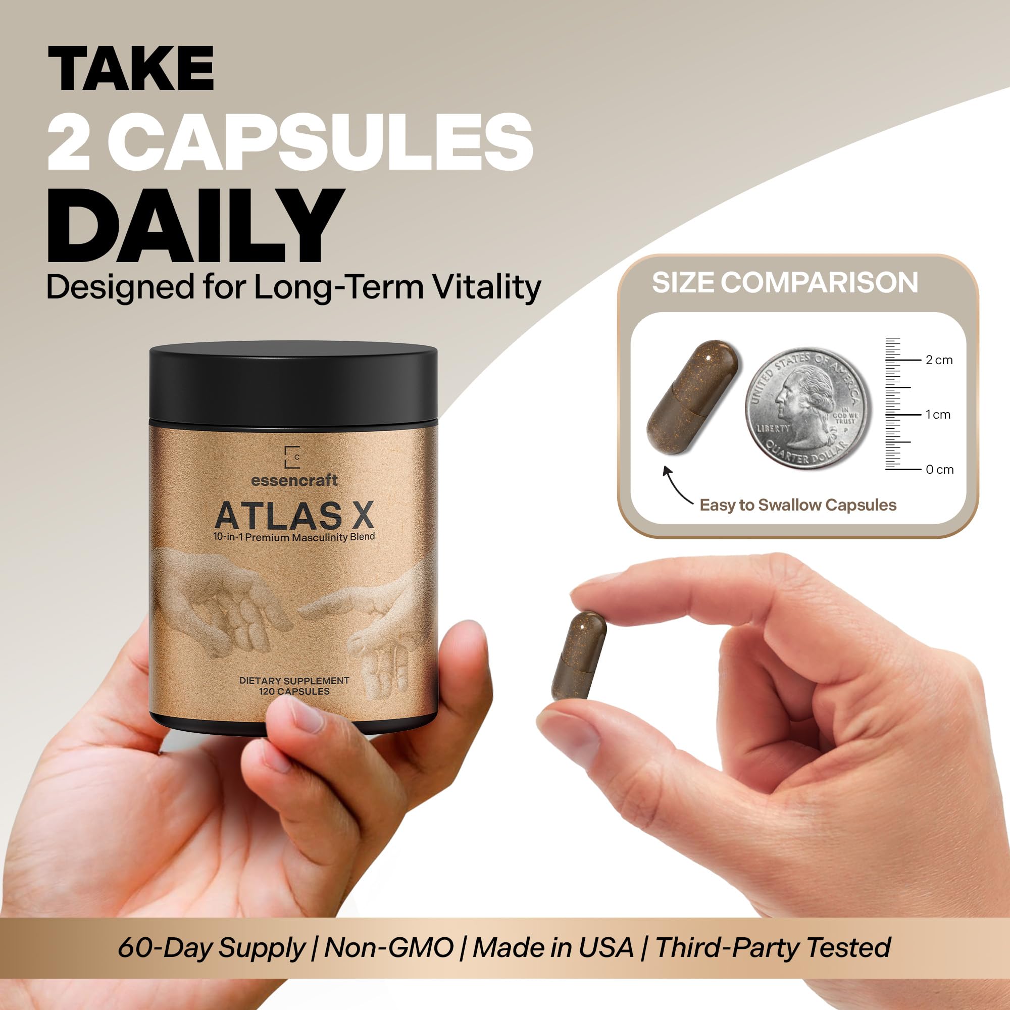 Essencraft Atlas X Testosterone Supplement for Men – 10-in-1 Natural Testosterone Booster & Muscle Booster w/Shilajit, Zinc, Tongkat Ali, & More (120 Capsules) Essencraft uk supplements