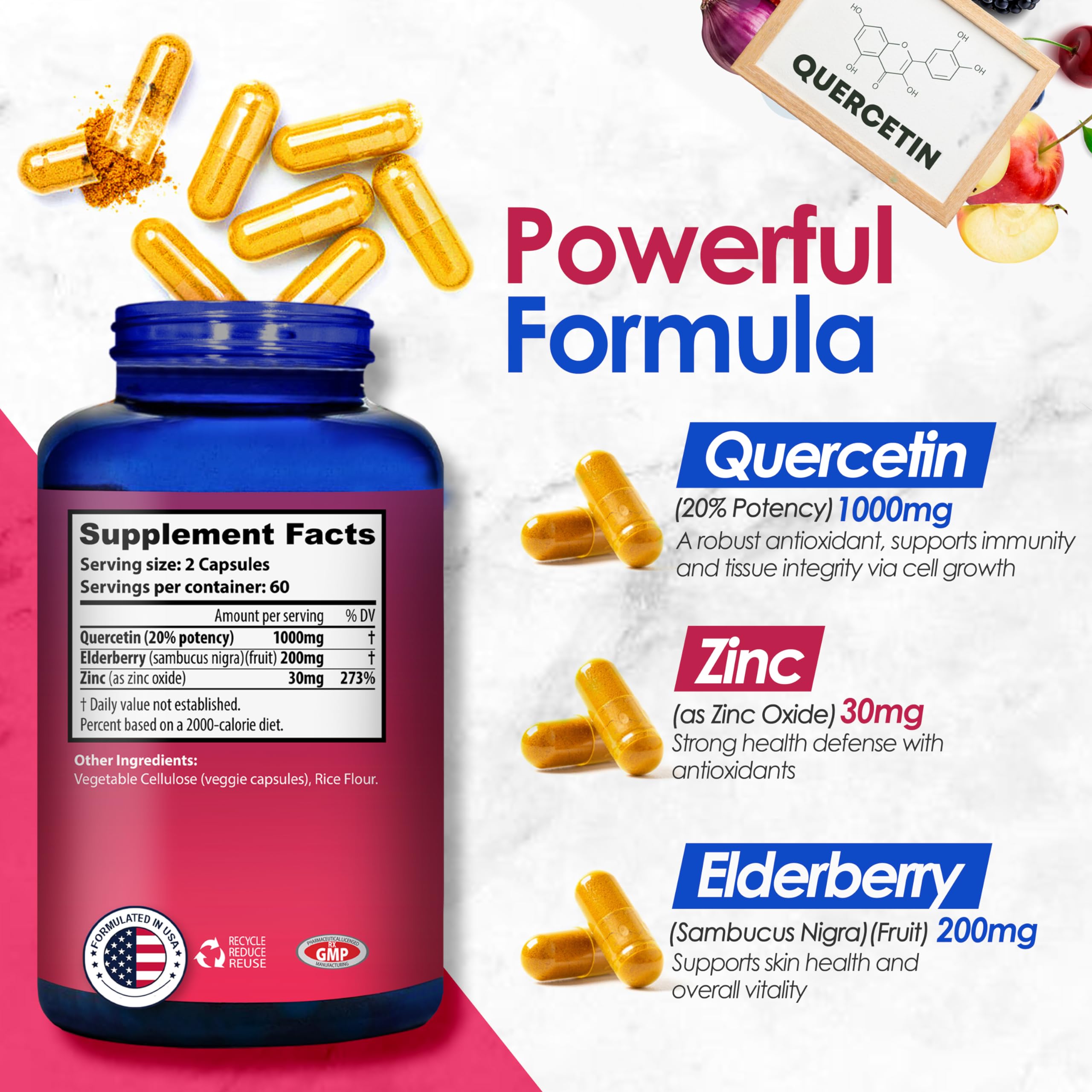 Nutradora Quercetin 1000mg Per Serving Veggie Capsules, Non-GMO Nutradora uk supplements