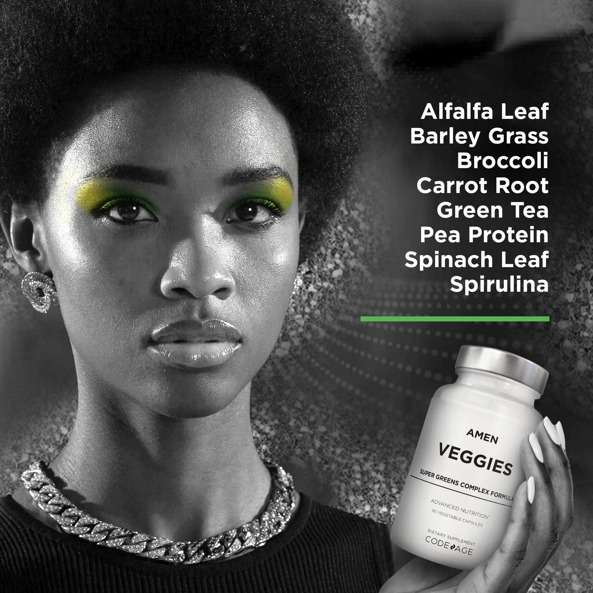 Amen Veggies, Daily Veggies Vitamins Supplement, Vegetables Vegan Blend & Whole-Food Raw Greens Multivitamin Capsules, Mushroom Complex, Superfood, Minerals, Green Vegetable Nutrients, Non-GMO, 90 ct Amen uk supplements