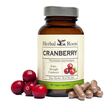 Herbal Roots Extra Strength Cranberry Pills for Women & Men with Organic Nettle | Urinary Tract Health | 60 Vegan Capsules Herbal Roots uk supplements
