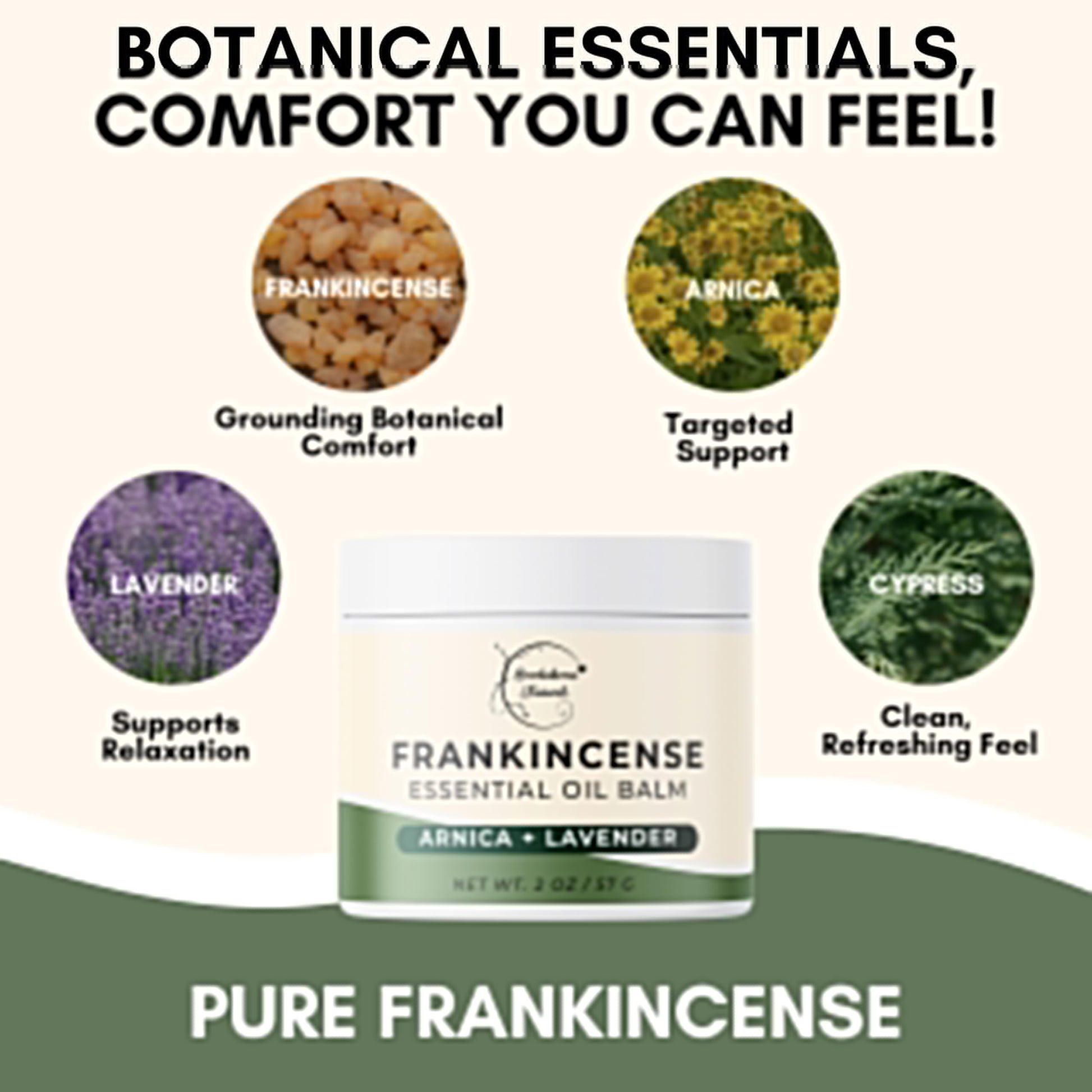 Brookethorne Naturals Frankincense Balm | Frankincense Essential Oil Balm for Skin Hydration | Soothing Muscle & Joint Support | Boswellia Extract, Arnica Montana, Castor Oil & Lavender 2oz Brookethorne Naturals uk supplements