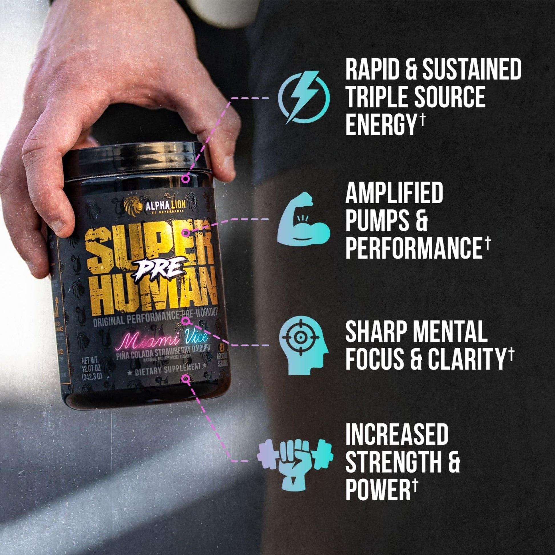 ALPHA LION Superhuman Pre Workout Powder & Post Workout Recovery Bundle, Sustained ALPHA LION uk supplements