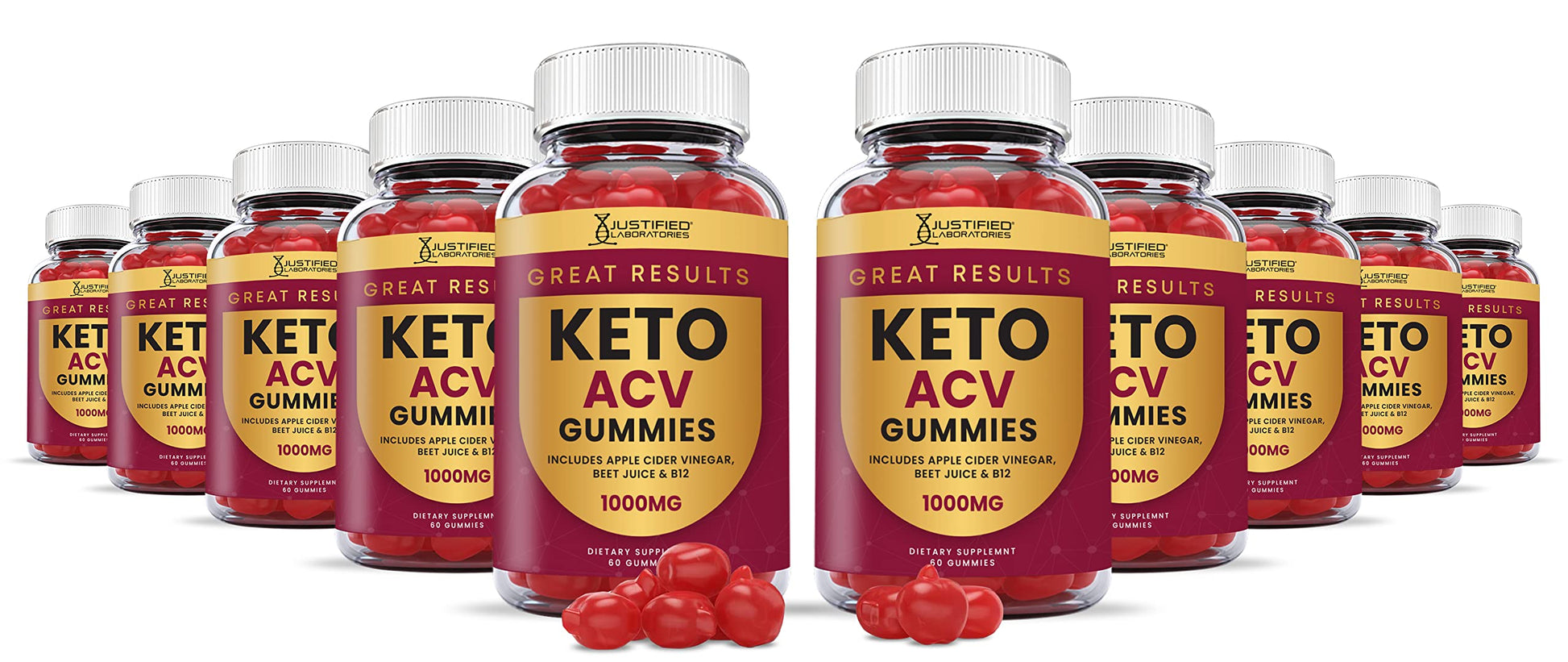 Justified Laboratories (10 Pack) Great Results Keto ACV Gummies 1000MG Justified Laboratories uk supplements