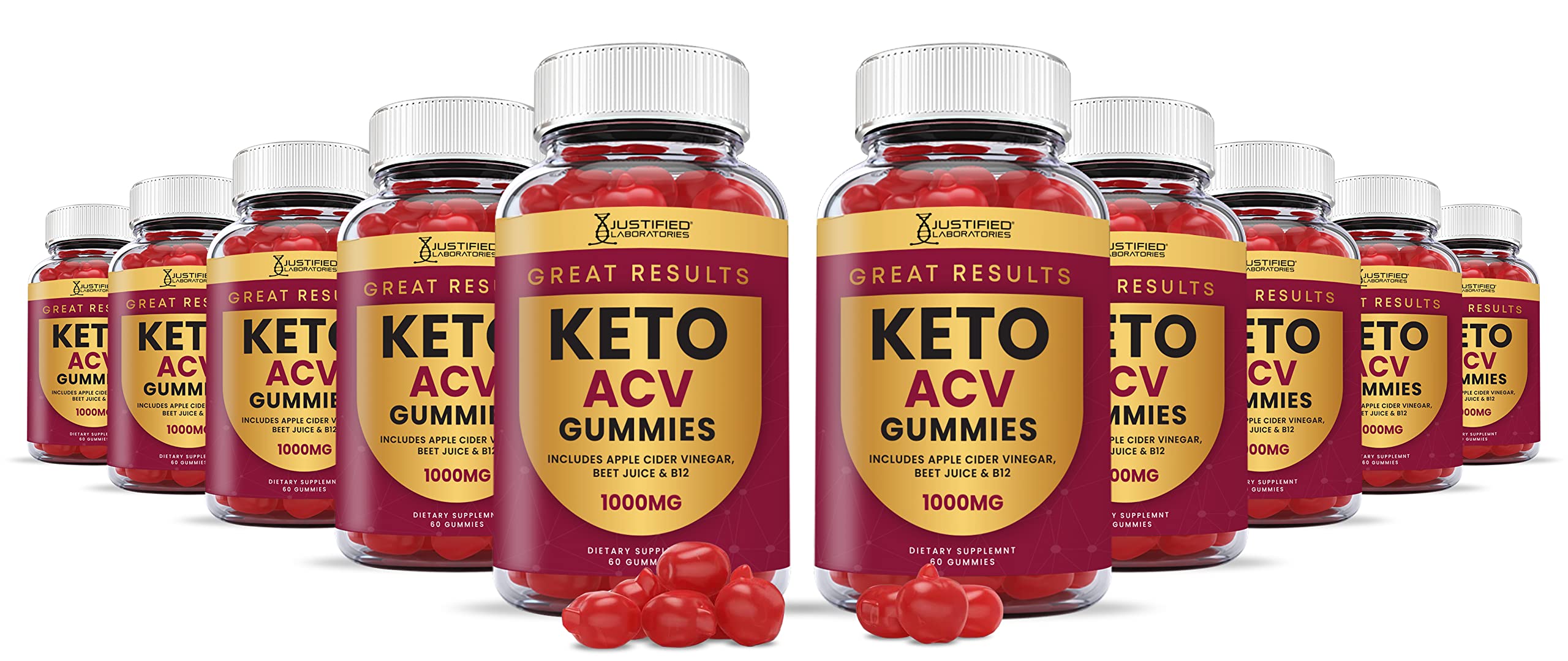 Justified Laboratories (10 Pack) Great Results Keto ACV Gummies 1000MG Justified Laboratories uk supplements