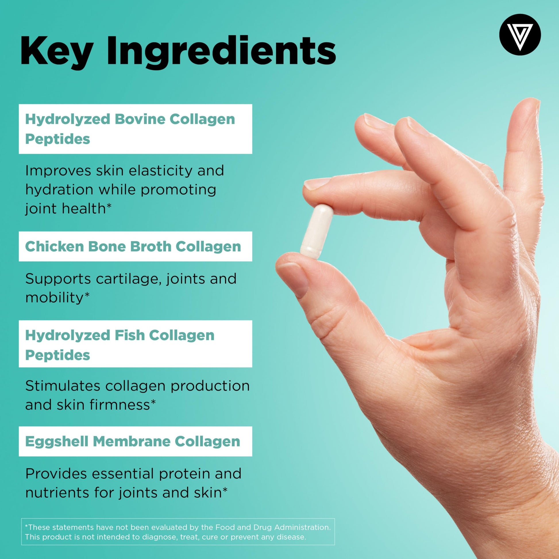 Vital Vitamins Multi Collagen Capsules - Type I, II, III, V, X - Grass-Fed, Collagen Peptides Supplements, Non-GMO - for Men & Women - 150 Count Vital Vitamins uk supplements