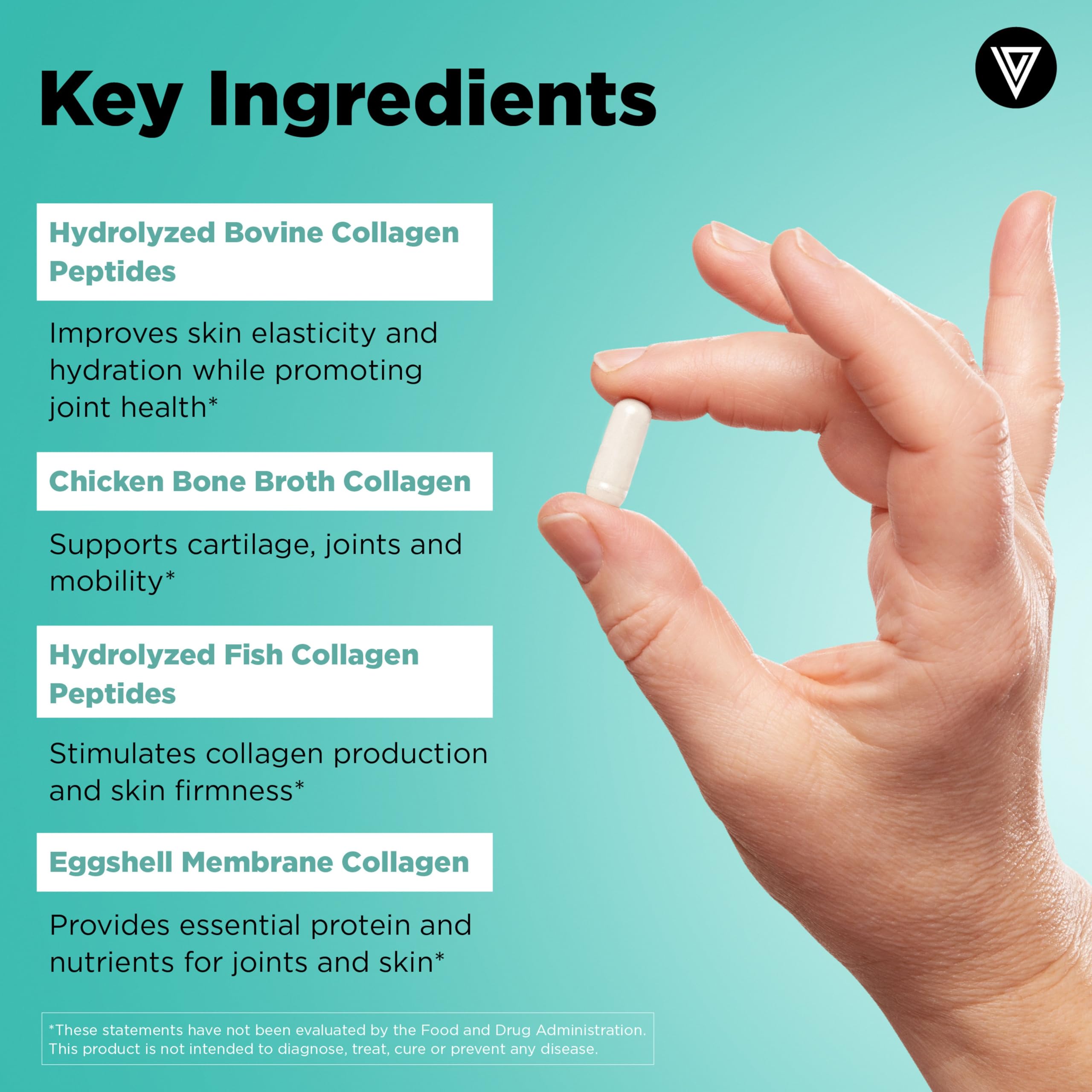 Vital Vitamins Multi Collagen Capsules - Type I, II, III, V, X - Grass-Fed, Collagen Peptides Supplements, Non-GMO - for Men & Women - 150 Count Vital Vitamins uk supplements