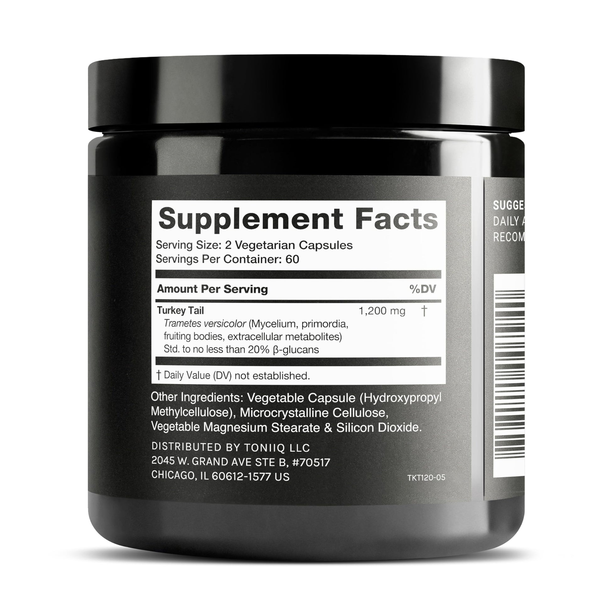 Toniiq Turkey Tail Mushroom Capsules - Ultra High Potency with 20% Beta Glucans - Highly Concentrated - Third-Party Lab Tested - 120 Capsules Toniiq uk supplements