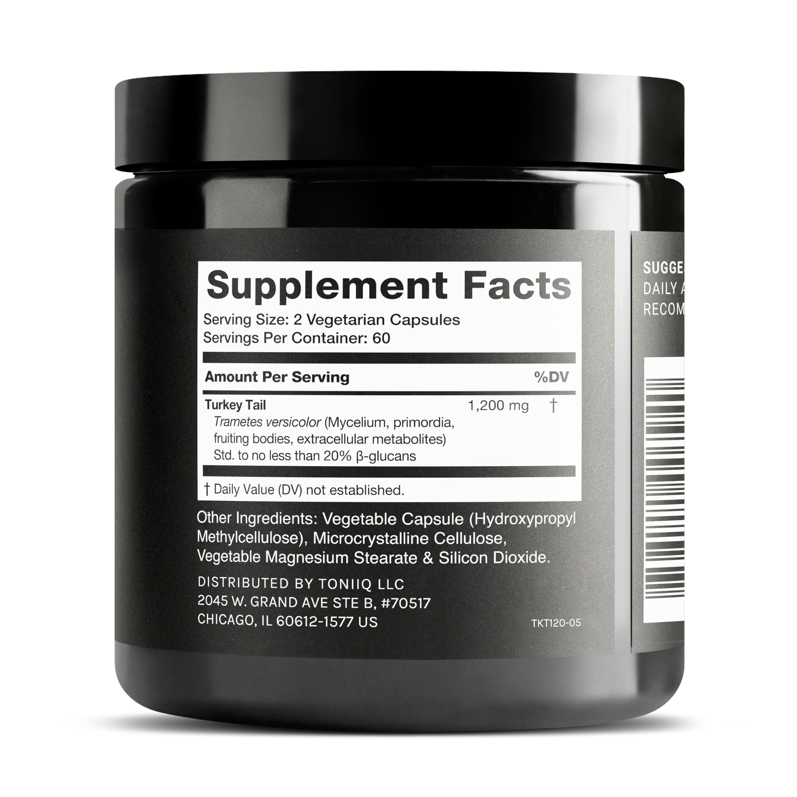 Toniiq Turkey Tail Mushroom Capsules - Ultra High Potency with 20% Beta Glucans - Highly Concentrated - Third-Party Lab Tested - 120 Capsules Toniiq uk supplements