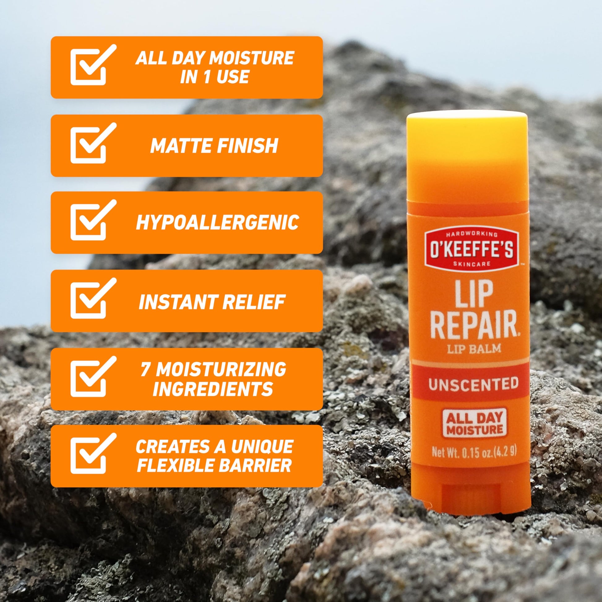 O'Keeffe's Lip Repair Unscented Lip Balm for Dry, Cracked Lips - Stick (3 Pack) - Moisturizer for Very Dry Lips O'Keeffe's uk supplements