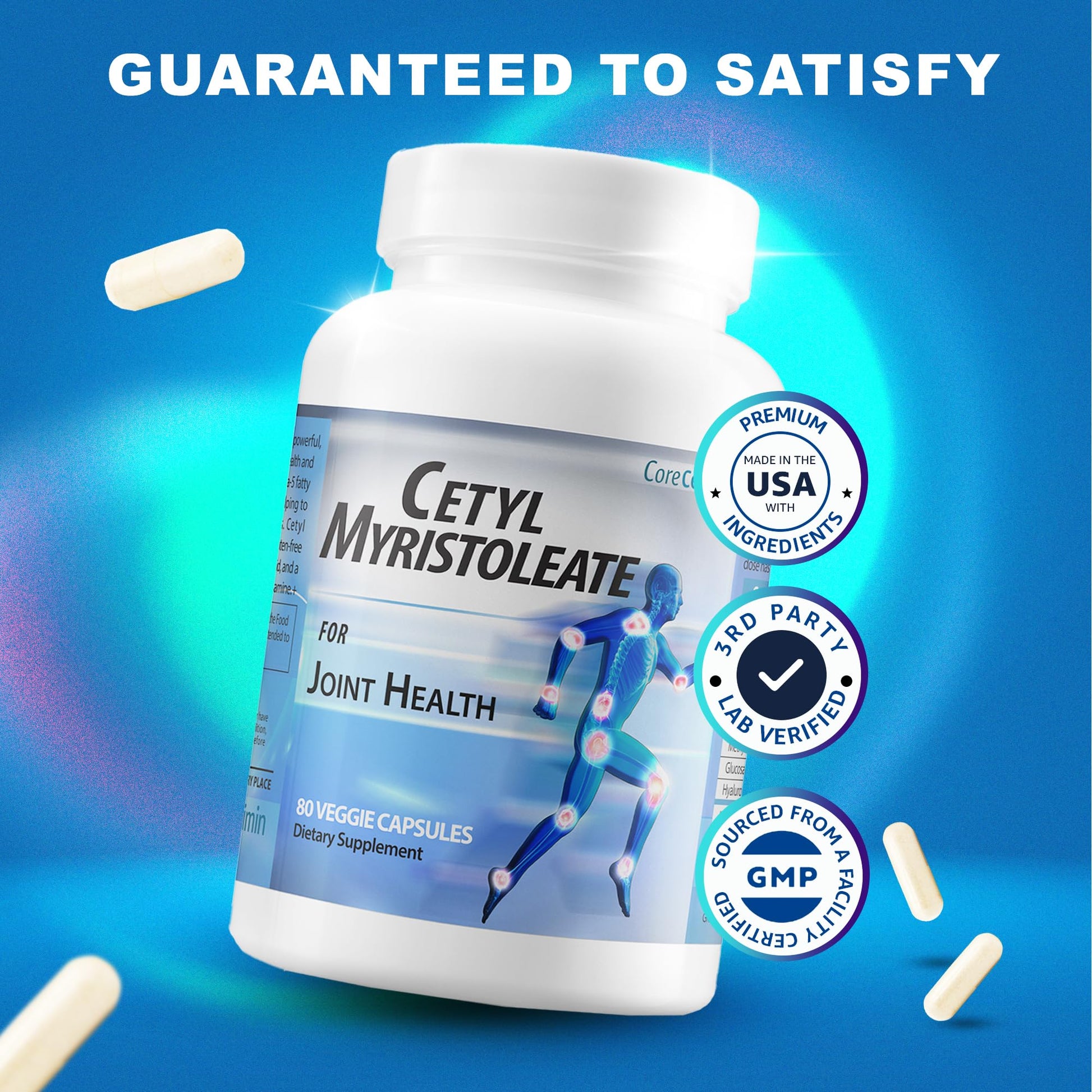CoreCeutimin Cetyl Myristoleate - Omega 5 Fatty Acid - Ultra Support for Relief from Joint Discomfort and Stiffness - Also Includes Glucosamine, MSM & Hyaluronic Acid - 80 Capsules CoreCeutimin uk supplements