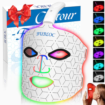 BUBLOC Red Light Therapy Mask, Led Contour Face Mask Light Therapy, 7 Color Red Light Face Mask BUBLOC uk supplements