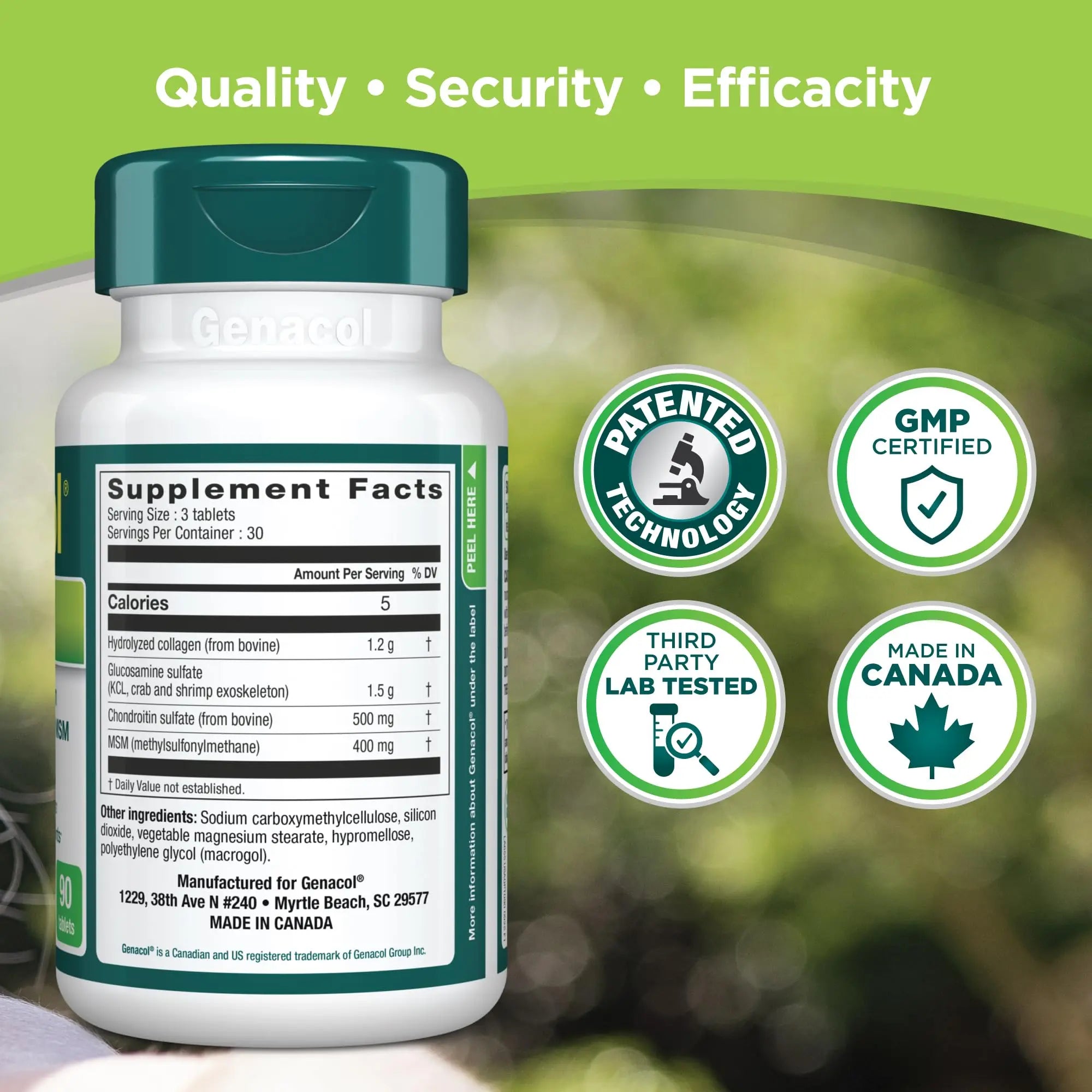 Genacol Optimum – Glucosamine, Chondroitin, MSM and Ultra-Hydrolyzed Collagen Tablets, Maintains Healthy Joints, Protects & Lubricate Cartilage, 90 Tablets (30-Day Supply) Genacol uk supplements