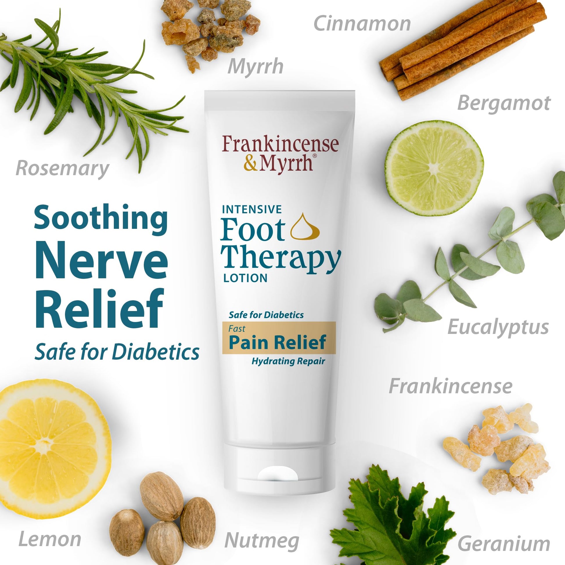 Frankincense & Myrrh Foot Pain Relief Cream - Intensive Foot Therapy Lotion - Diabetic Nerve Pain Relief Cream | Restless Leg Syndrome | Frankincense Essential Oil, 3 Ounce (1-Pack) FRANKINCENSE & MYRRH uk supplements