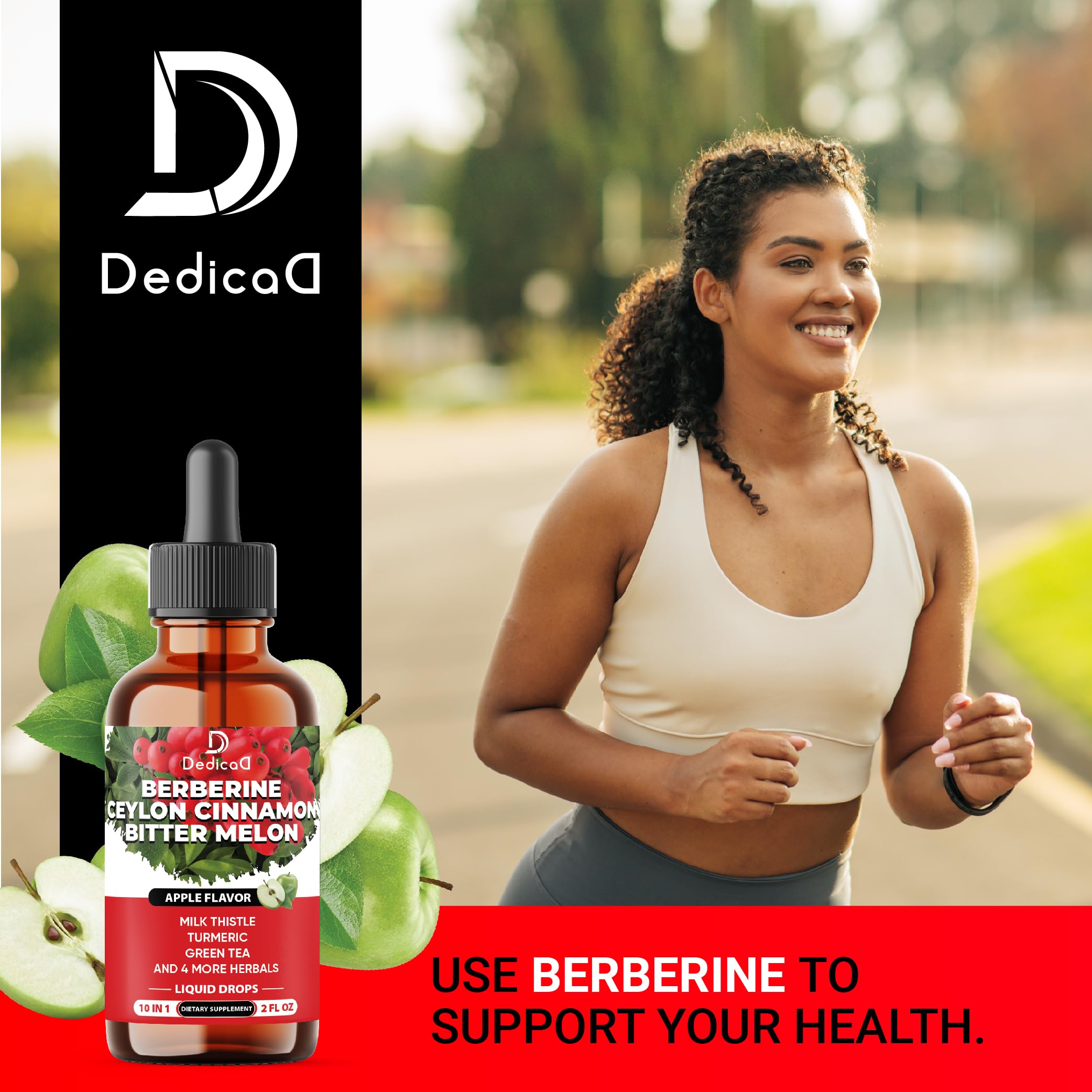 DEDICAD 10in1 Berberine HCl Drops - Liposomal Berberine Liquid - Activator Berberine with Ceylon Cinnamon, Bitter Melon, and 7 More - 60ml DEDICAD uk supplements