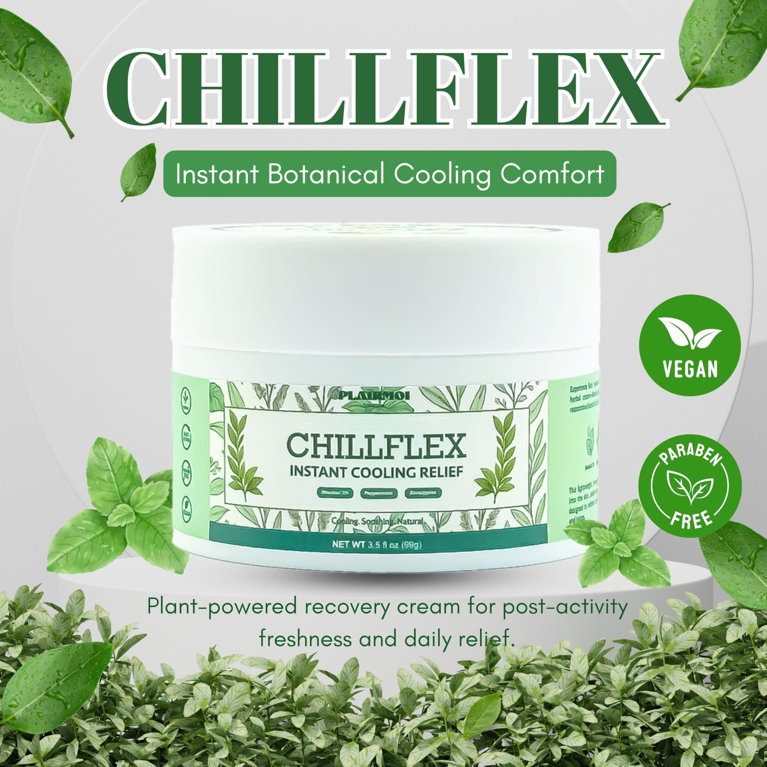 PLAIRMOI CHILLFLEX Pain Relief Gel for Muscle Aches, Joint Pain, Discomfort & Inflammation – Fast Acting, Cooling, Non-Greasy with 3% Menthol & Eucalyptus – 3.5 oz, 1-Pack PLAIRMOI uk supplements