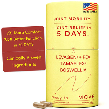 MOVE Fast Acting Joint Supplements | Tamaflex® Turmeric & Tamarind, Levagen®+ PEA Palmitoylethanolamide, Boswellia Serrata, Bioperine® Black Pepper Extract | Joint Support & Mobility | 60 Vegan Caps Ready To uk supplements