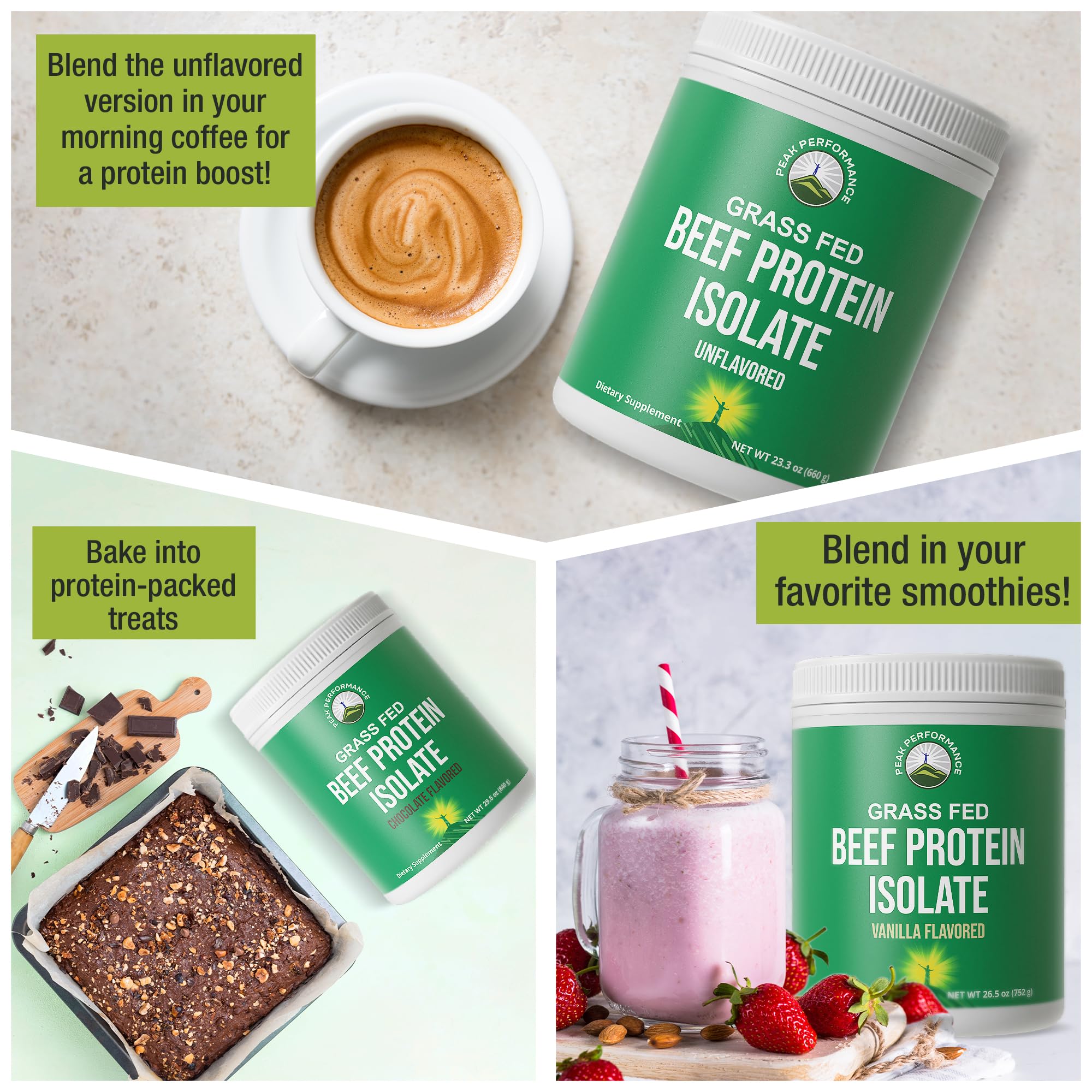 Grass Fed Beef Protein Powder - Lactose Free Great Tasting Beef Protein Isolate. Complete Animal Based Non Dairy Paleo Carnivore Supplement for Prime Muscle Building. No Whey. Unflavored Peak Performance uk supplements