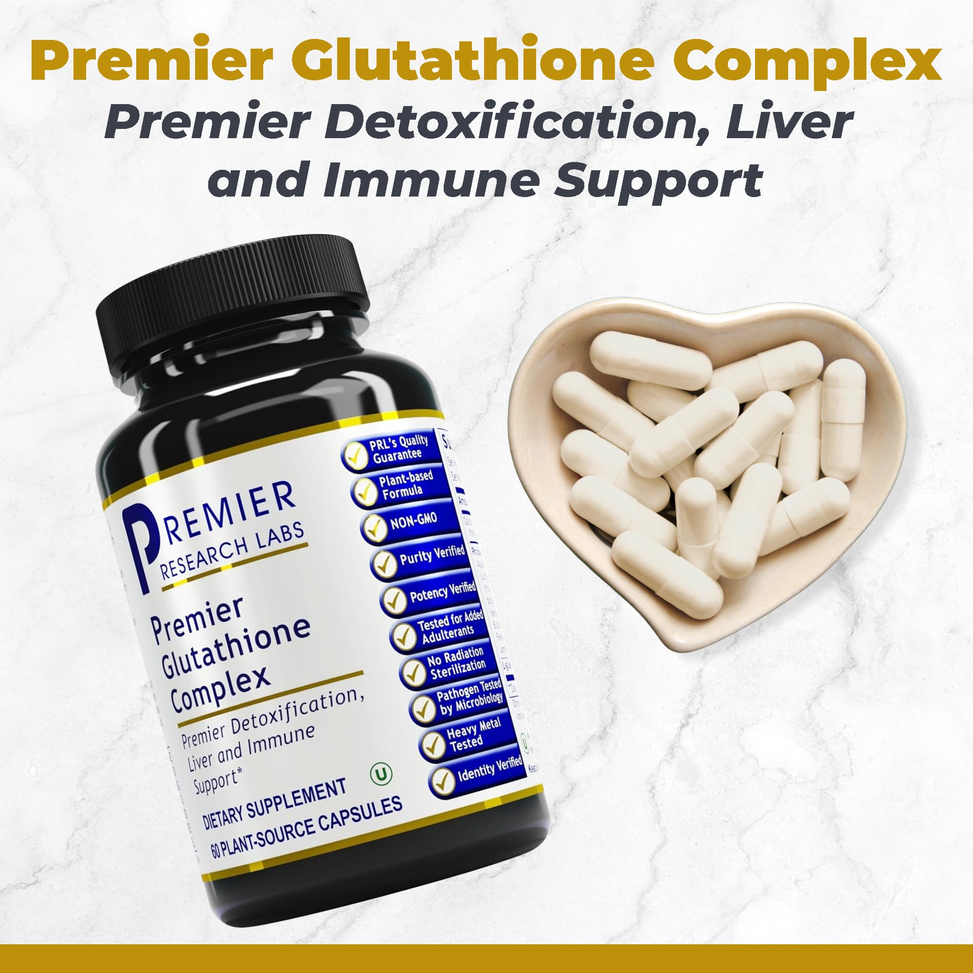 Premier Research Labs Glutathione Complex - Liver & Immune Support Supplement - Glutathione Pill for Natural Liver Cleanse - 60 Vegetarian Capsules Premier Research Labs uk supplements